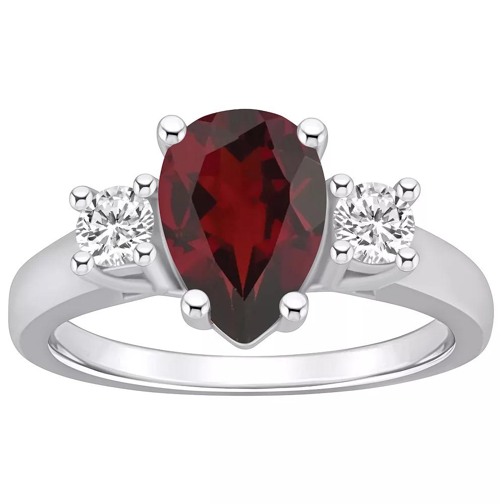 Alyson Layne 14k Gold Pear Cut Garnet & 1/3 Carat T.W. Diamond Ring, Womens Red Product Image