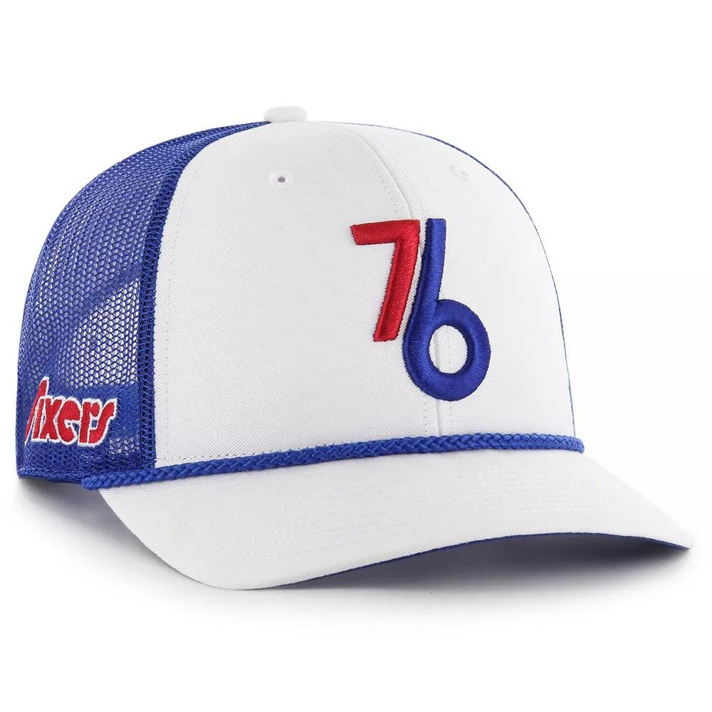 Men's '47 White/Royal Philadelphia 76ers 2024/25 City Edition Trucker Adjustable Hat, 76r White Product Image