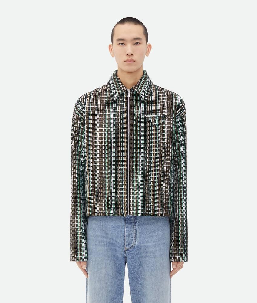 Men's Cotton Check Jacket in Black/brown/mint Product Image