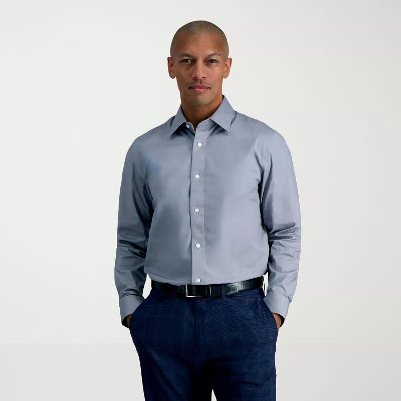 Men's Haggar® Premium Comfort Slim Fit Wrinkle Resistant Dress Shirt, Size: 18.5-34/35, Gray Solid Product Image
