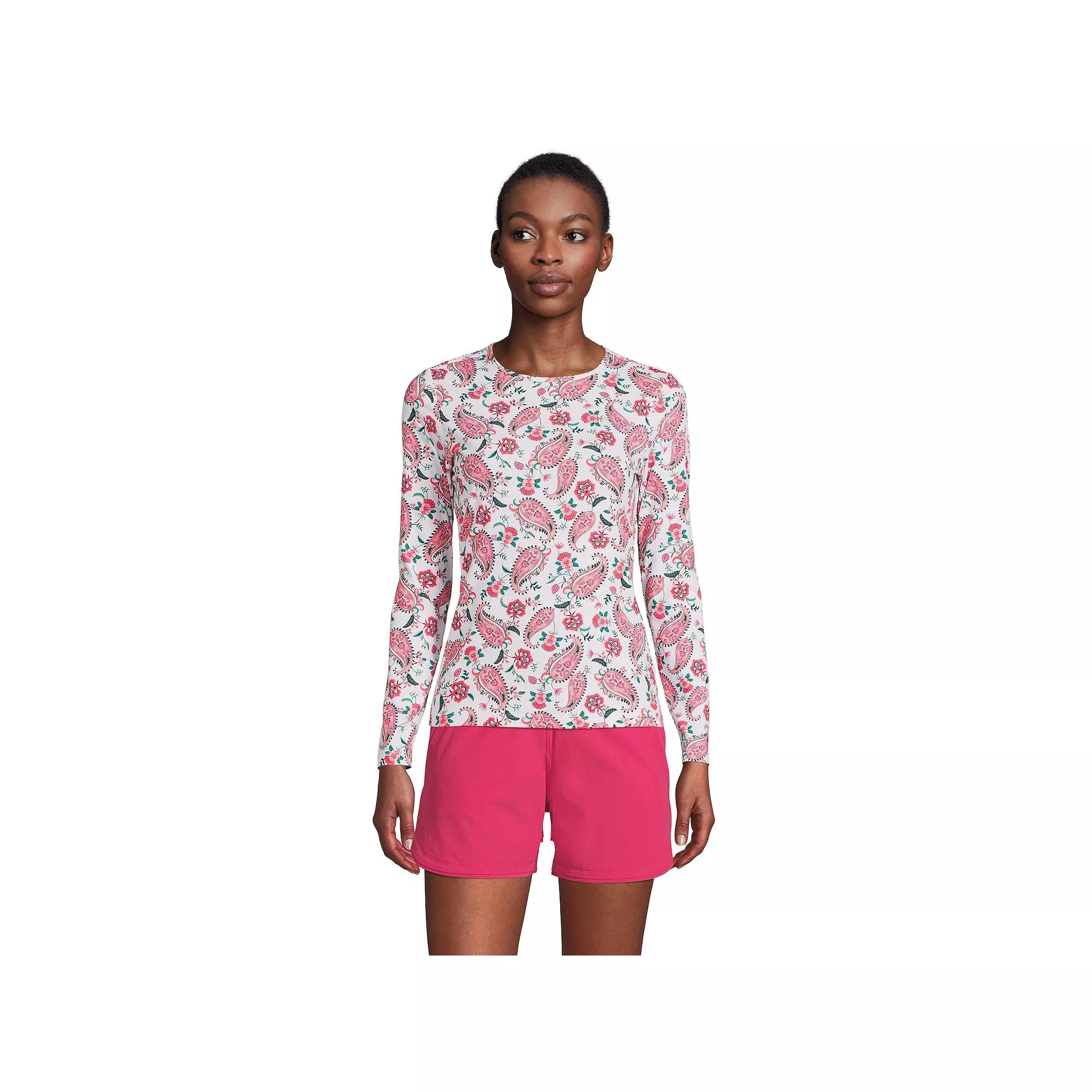 Women's Lands' End UPF 50 Long Sleeve Rash Guard,  Product Image