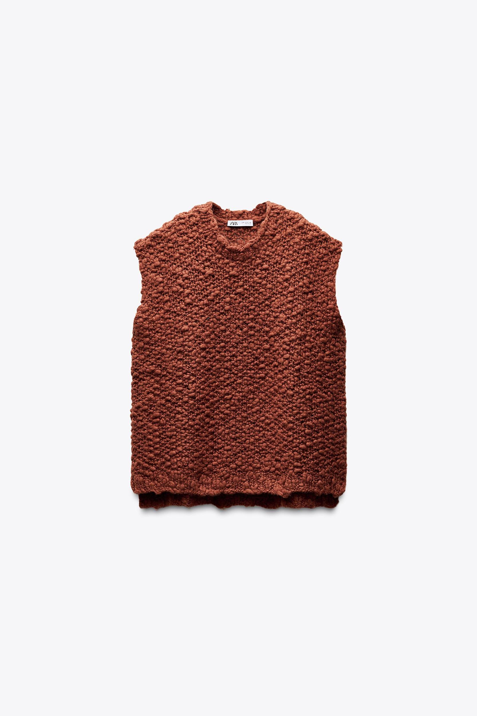 OVERSIZED TEXTURED KNIT VEST Product Image