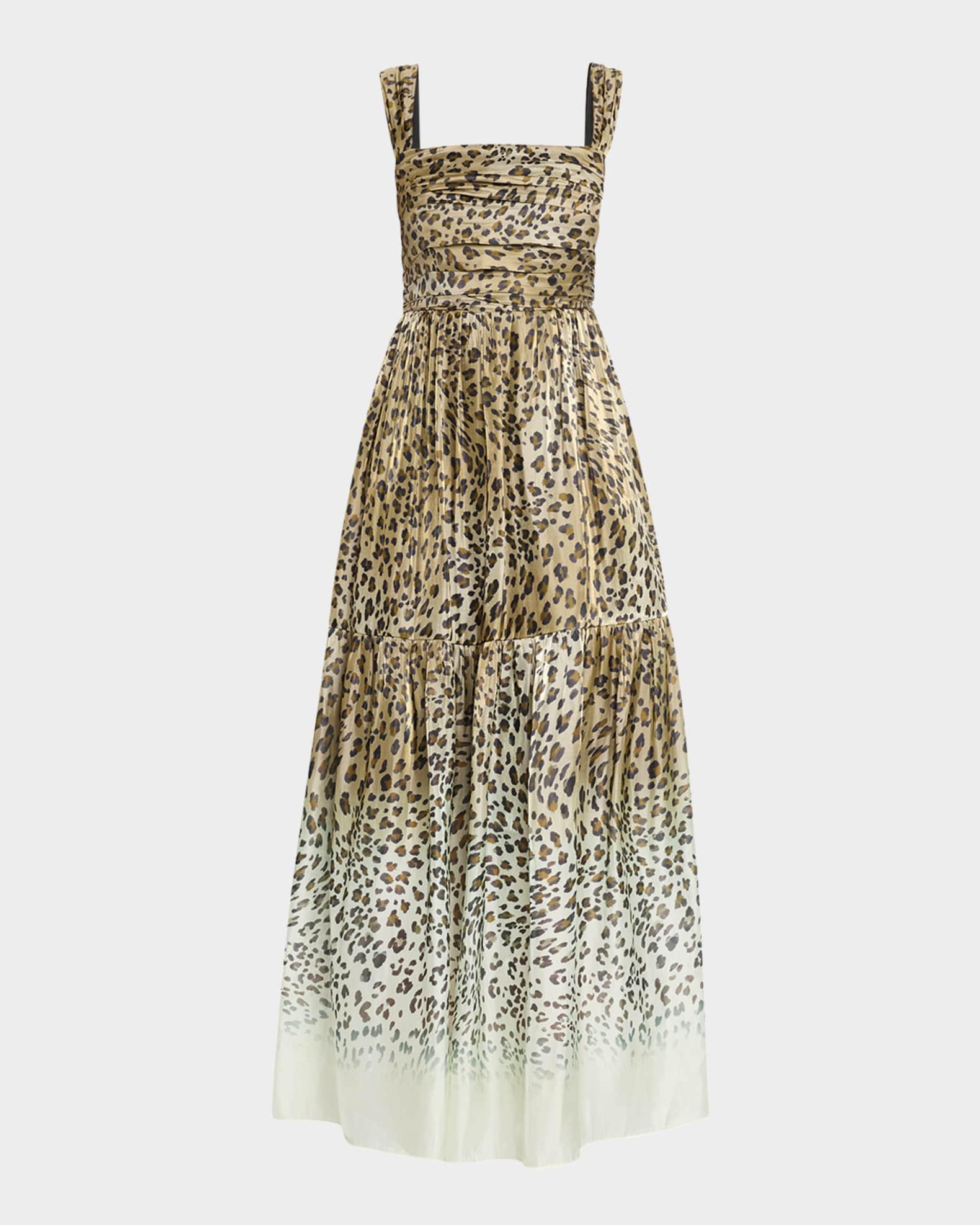 Meira Tiered Leopard-Print Midi Dress Product Image