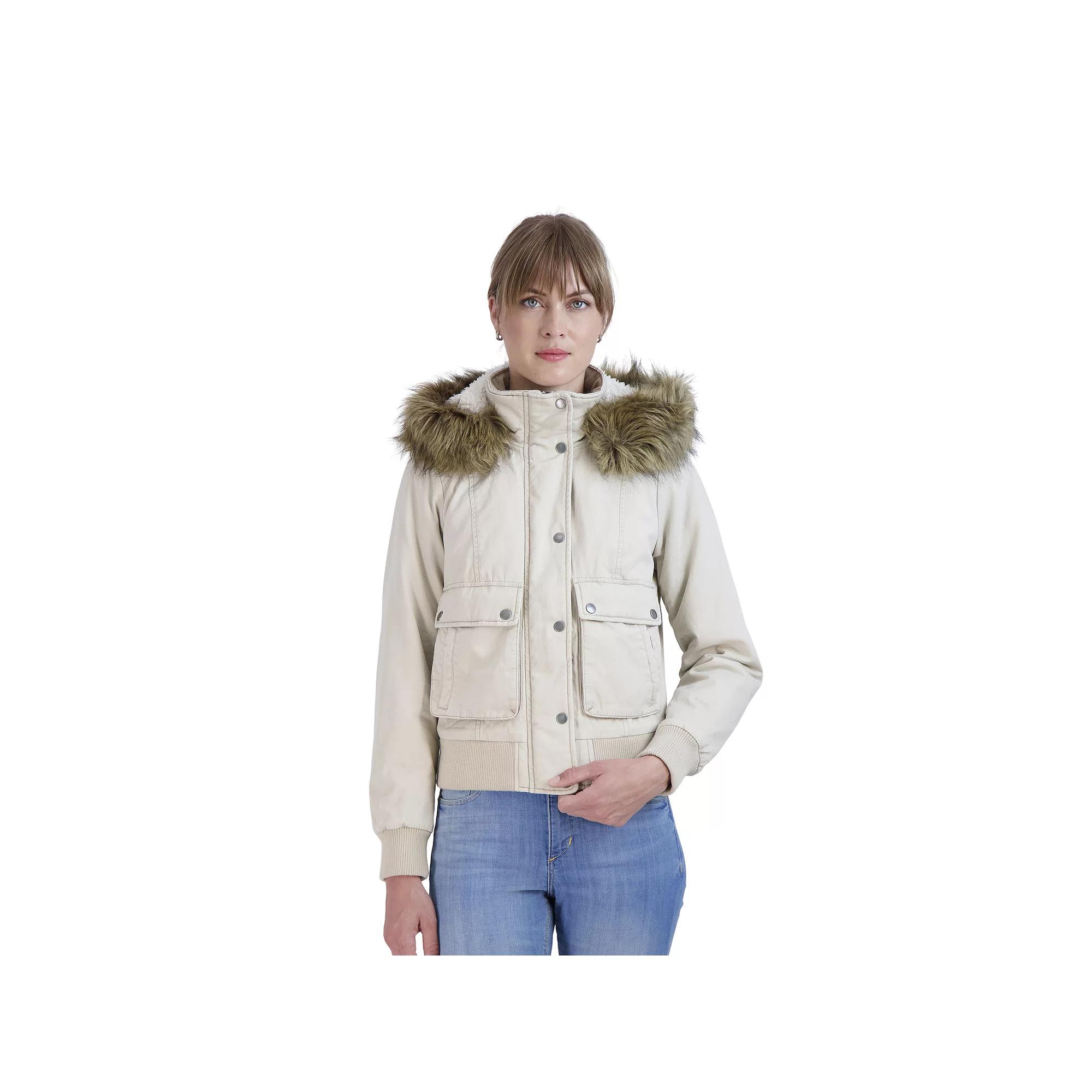 Juniors' Sebby Faux-Fur Hood Bomber Parka, Women's,  Product Image