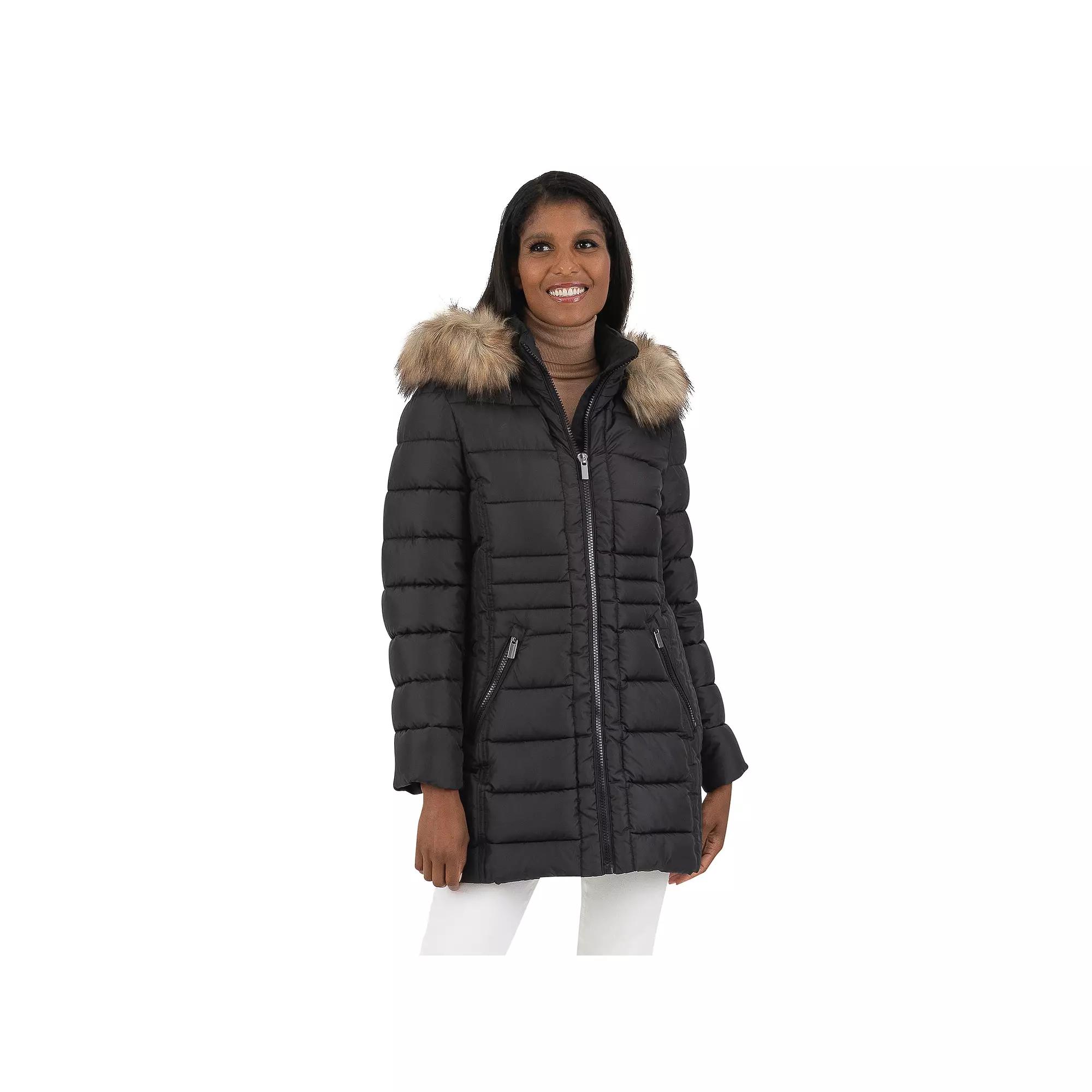 Women's Fleet Street Faux Fur Trimmed Hooded Puffer Coat,  Product Image
