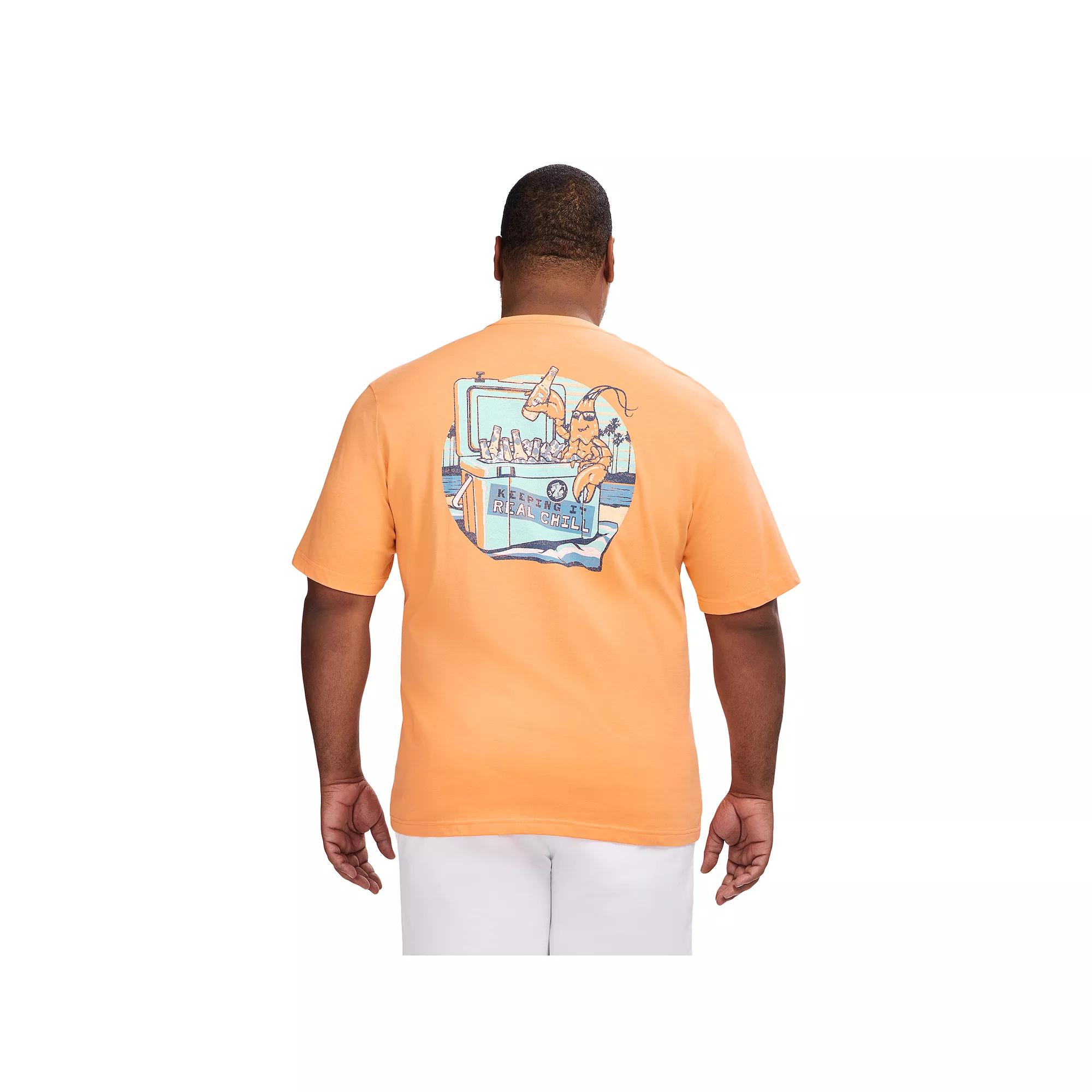 Big & Tall IZOD Saltwater Soft Wash Short Sleeve Graphic Tee, Men's, Size: Large Tall, Cantaloupe Product Image