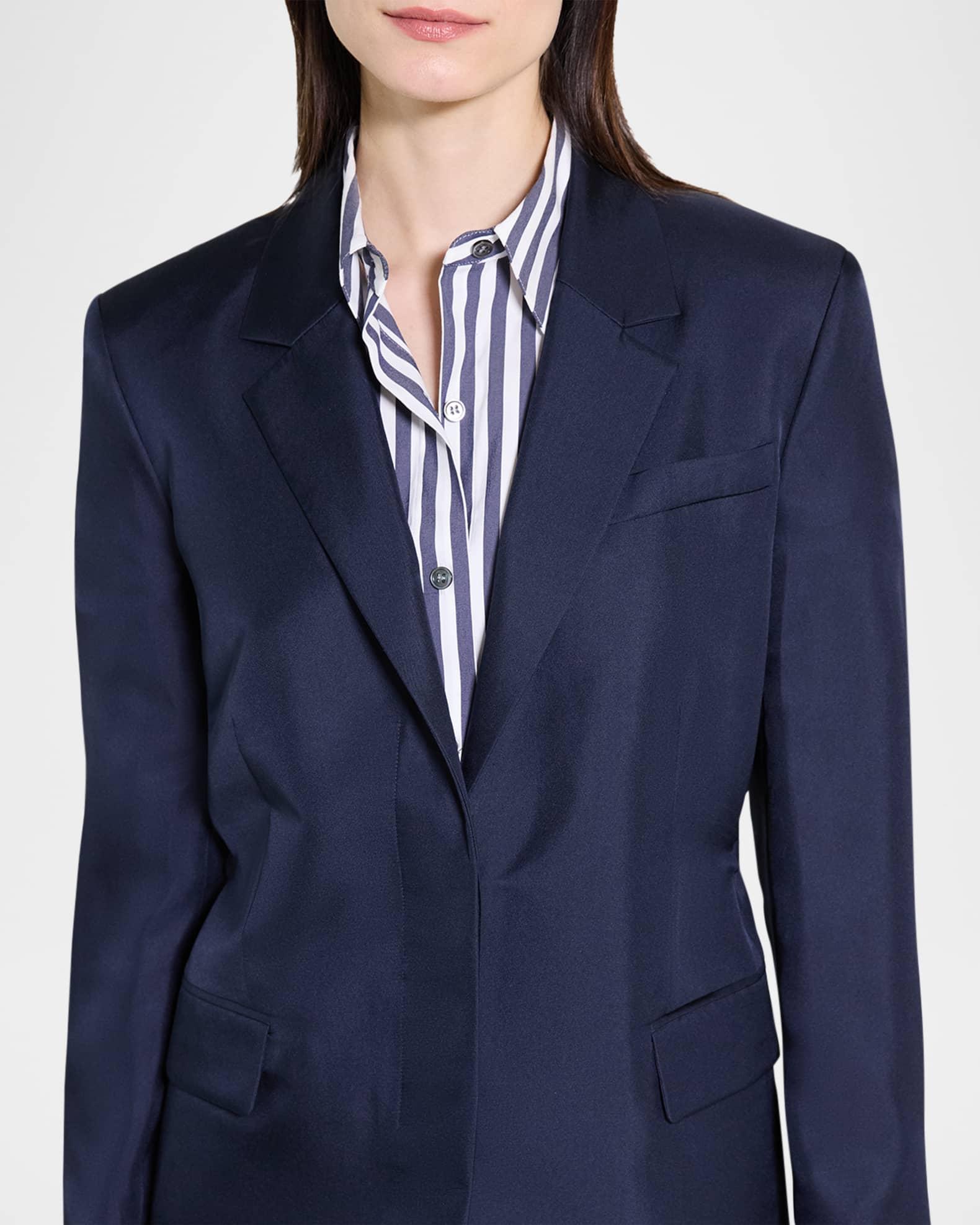 Relaxed Silk Cinch Blazer Product Image