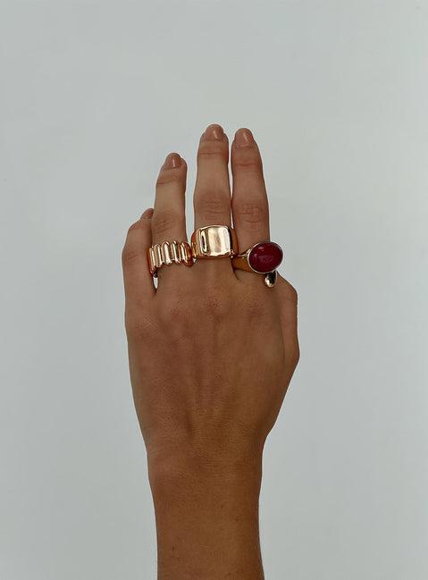 Romancer Chunky Ring Pack Multi Product Image