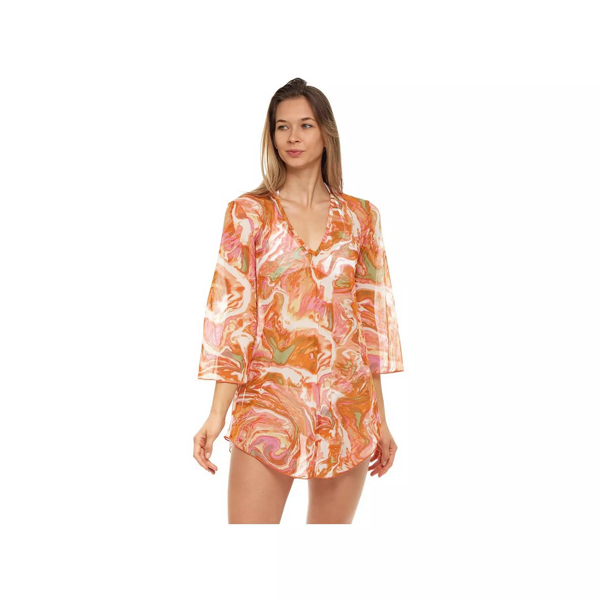 Women's Jordan Taylor Printed Mesh Tunic Swim Cover-Up,  Product Image