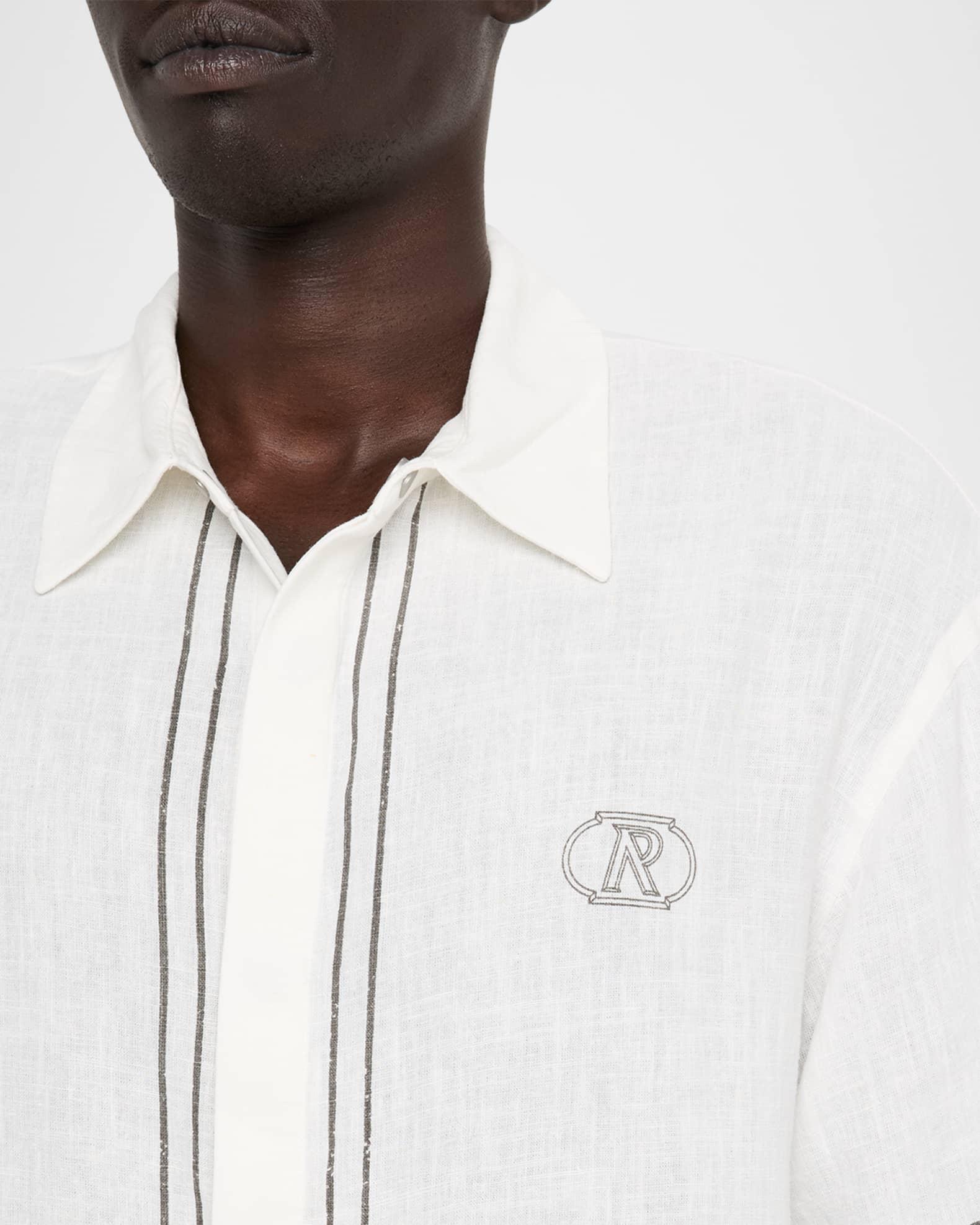 Men's Border Embroidered Initial Logo Short-Sleeve Shirt Product Image