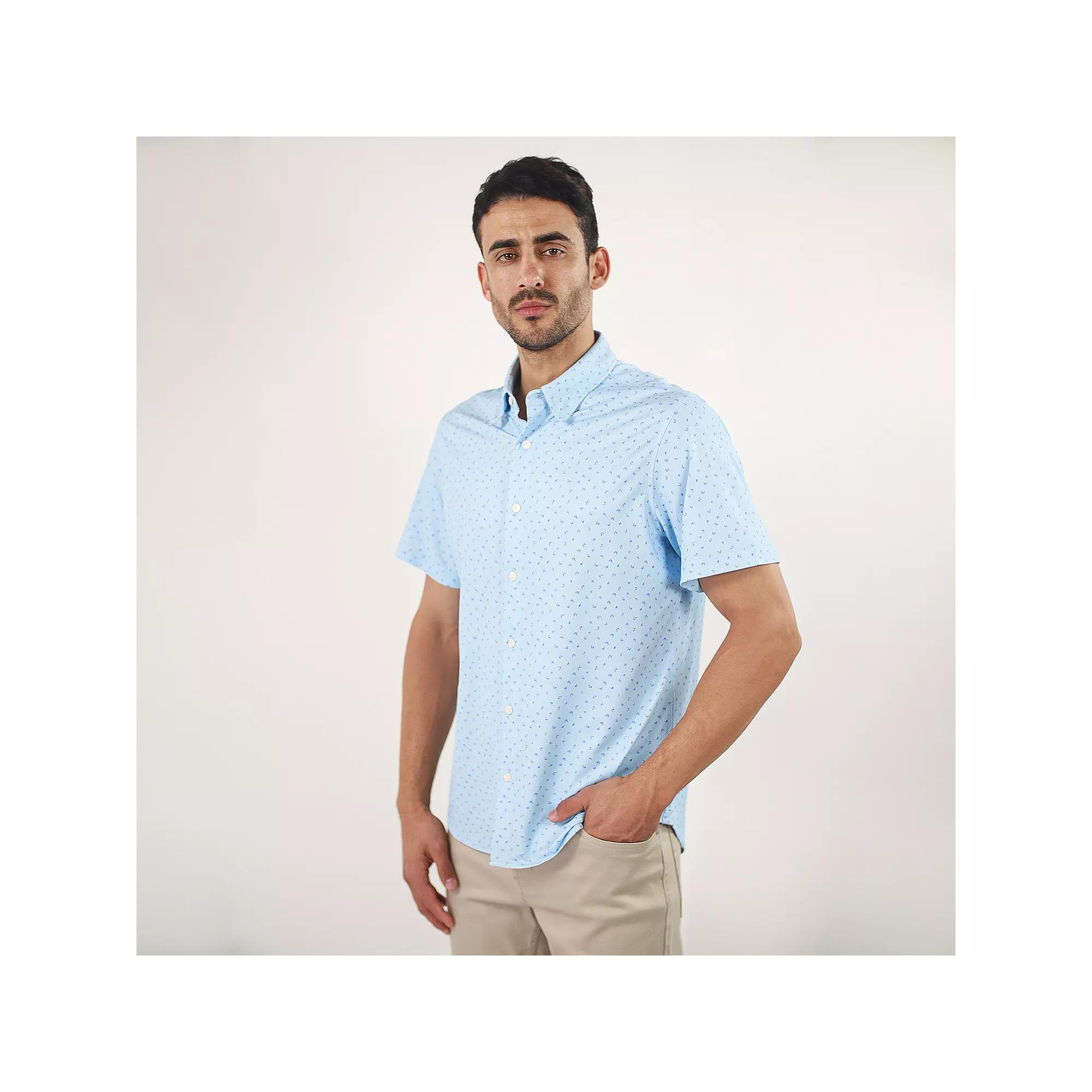 Men's JACHS NY Short Sleeve 4-Way Stretch Knit Performance Shirt,  Product Image