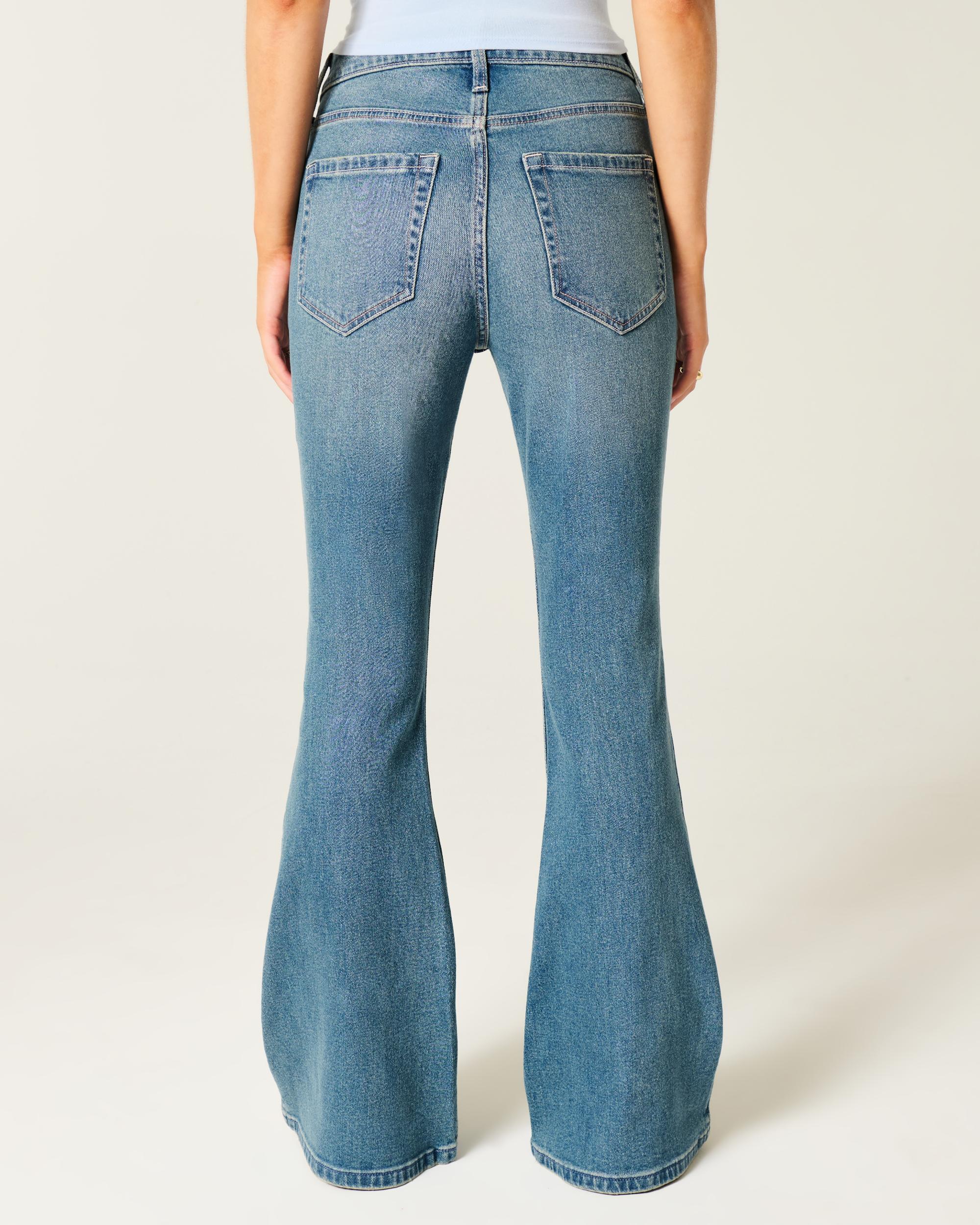 High-Rise Medium Wash Flare Jeans Product Image