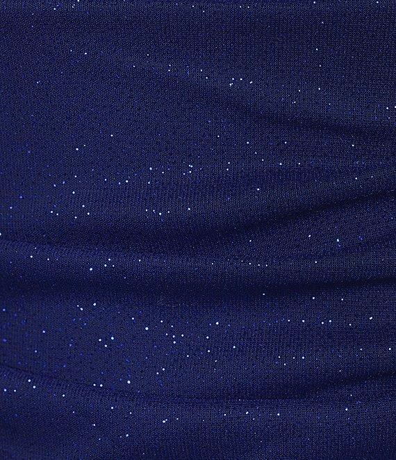 Jump Sleeveless Glitter Spaghetti Rhinestone Strap Drape Bodice Gown Product Image