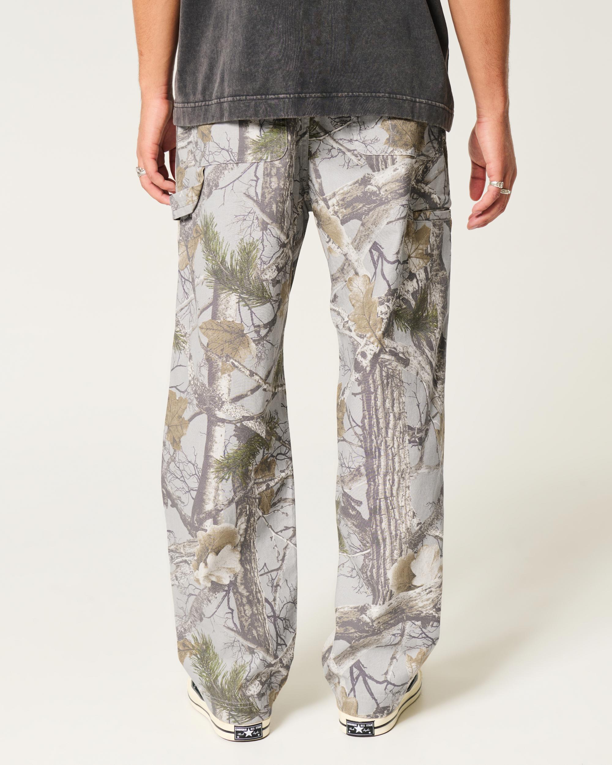 Linen-Blend Baggy Carpenter Pants Product Image