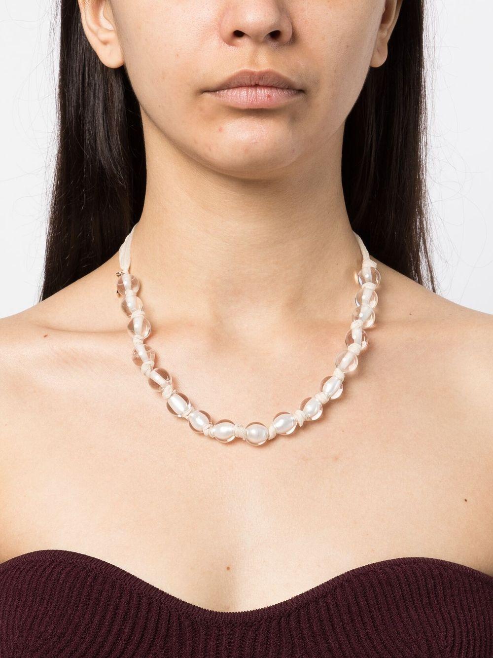 crepe de chine beaded necklace Product Image