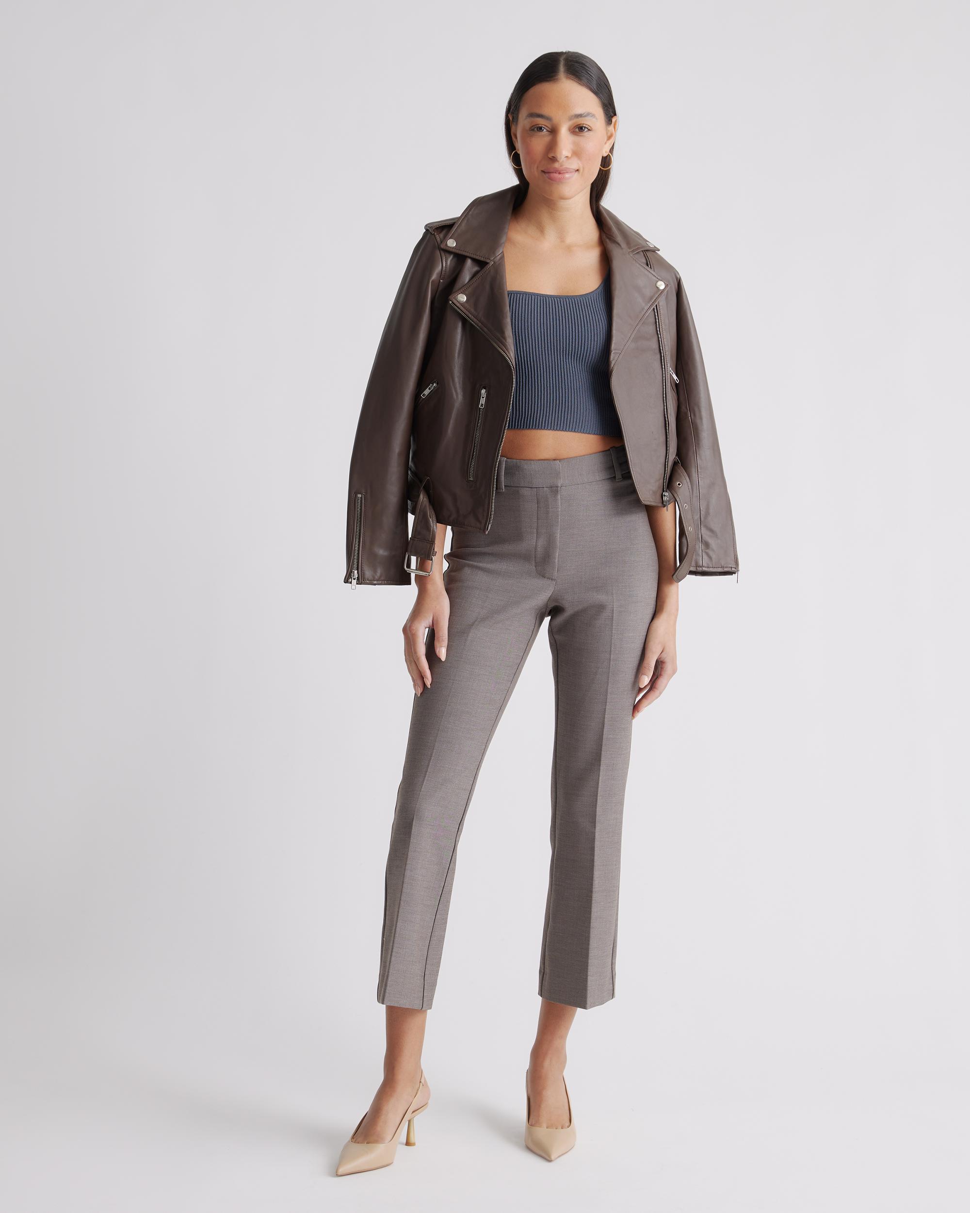 Quince | Women's Cropped One Shoulder Ribbed Knit Tank Top Size XL, Recycled nylon/polyester/spandex Product Image