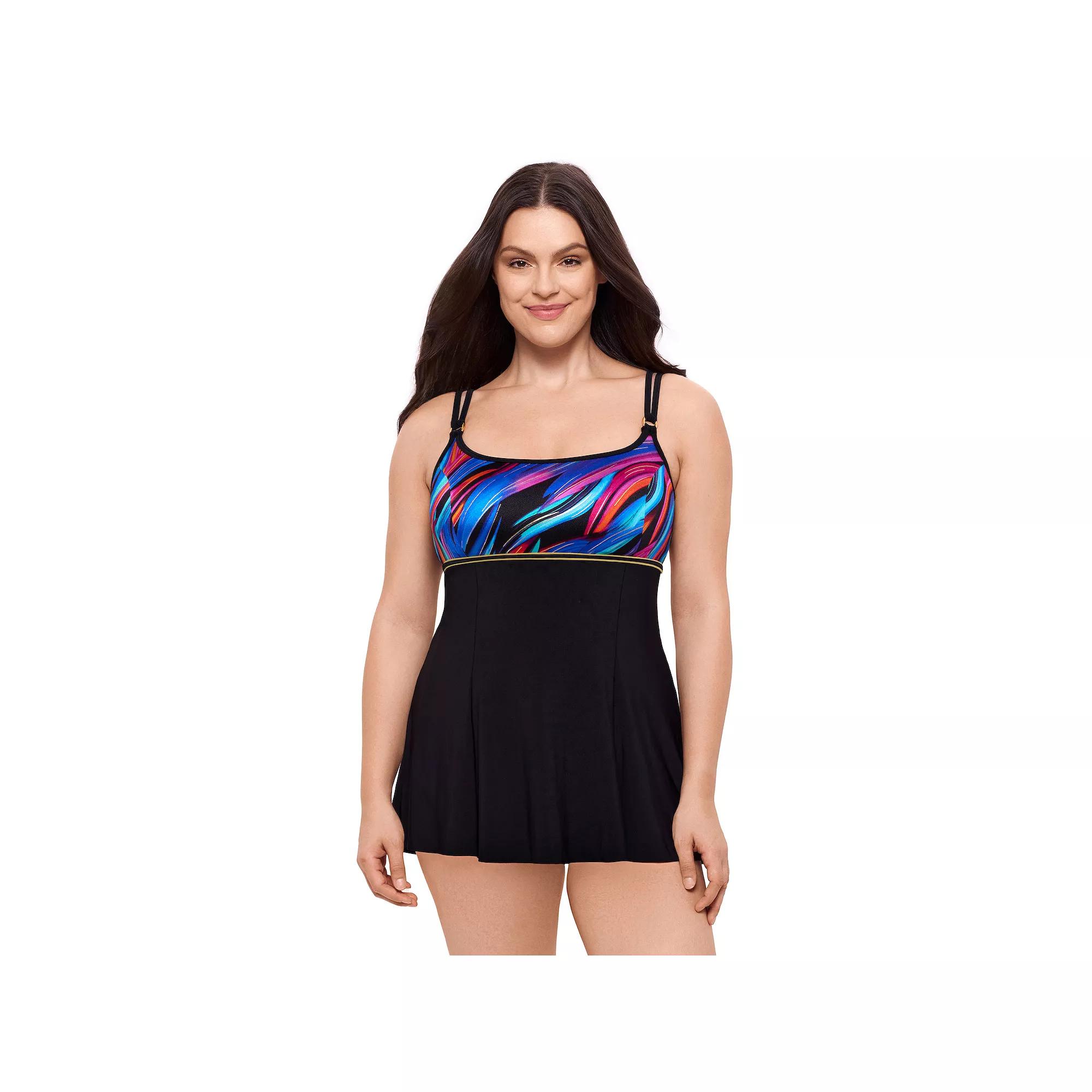 Womens Great Lengths Empire Princess Seam Swimdress One-Piece Swimsuit Product Image