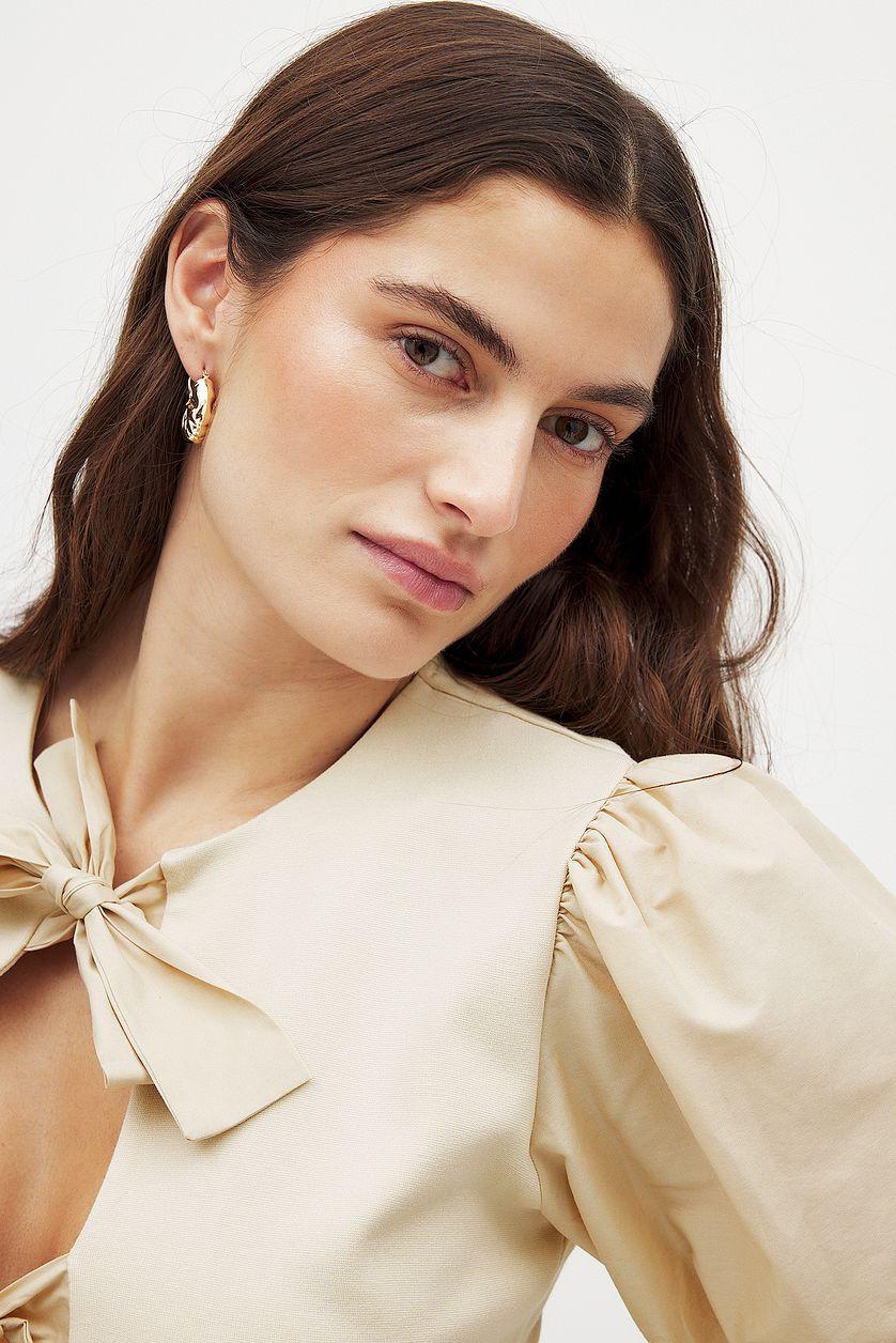 Puff Sleeve Tie Top Product Image