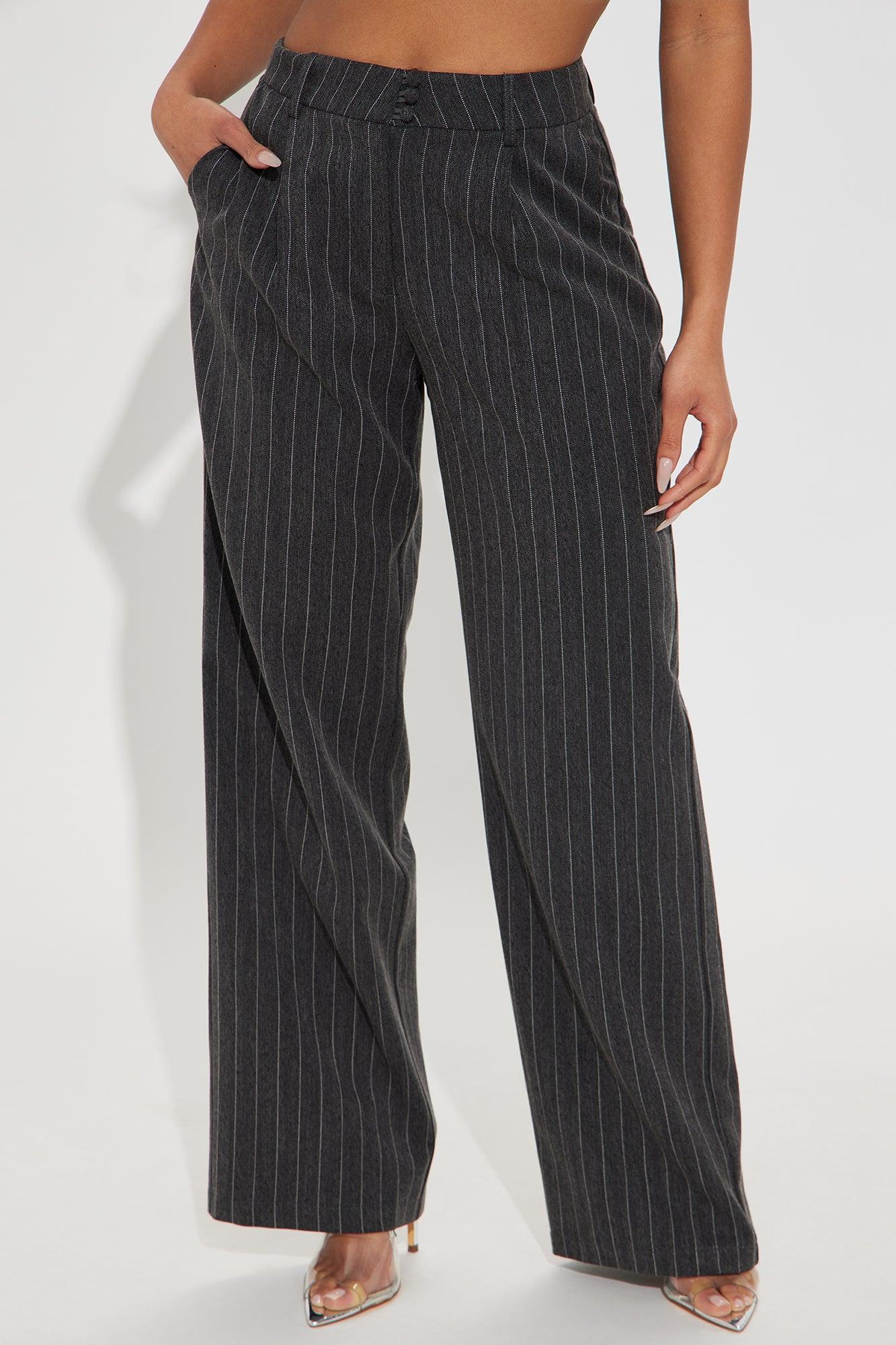 Office Meeting Pinstripe Trouser - Grey Product Image