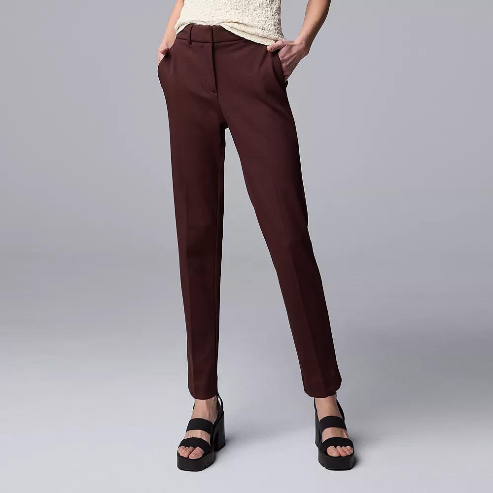 Women's Simply Vera Vera Wang Stretch Knit High Rise Ankle Trouser Pants,  Product Image