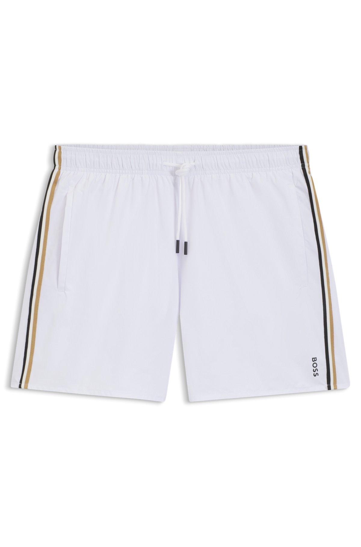 Swim shorts with signature stripe and logo Product Image