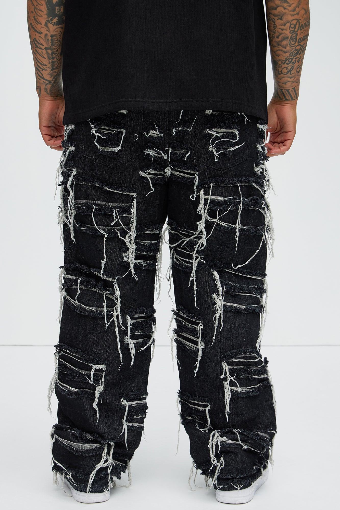 Jackson Frayed Dean Straight Jeans - Black Product Image
