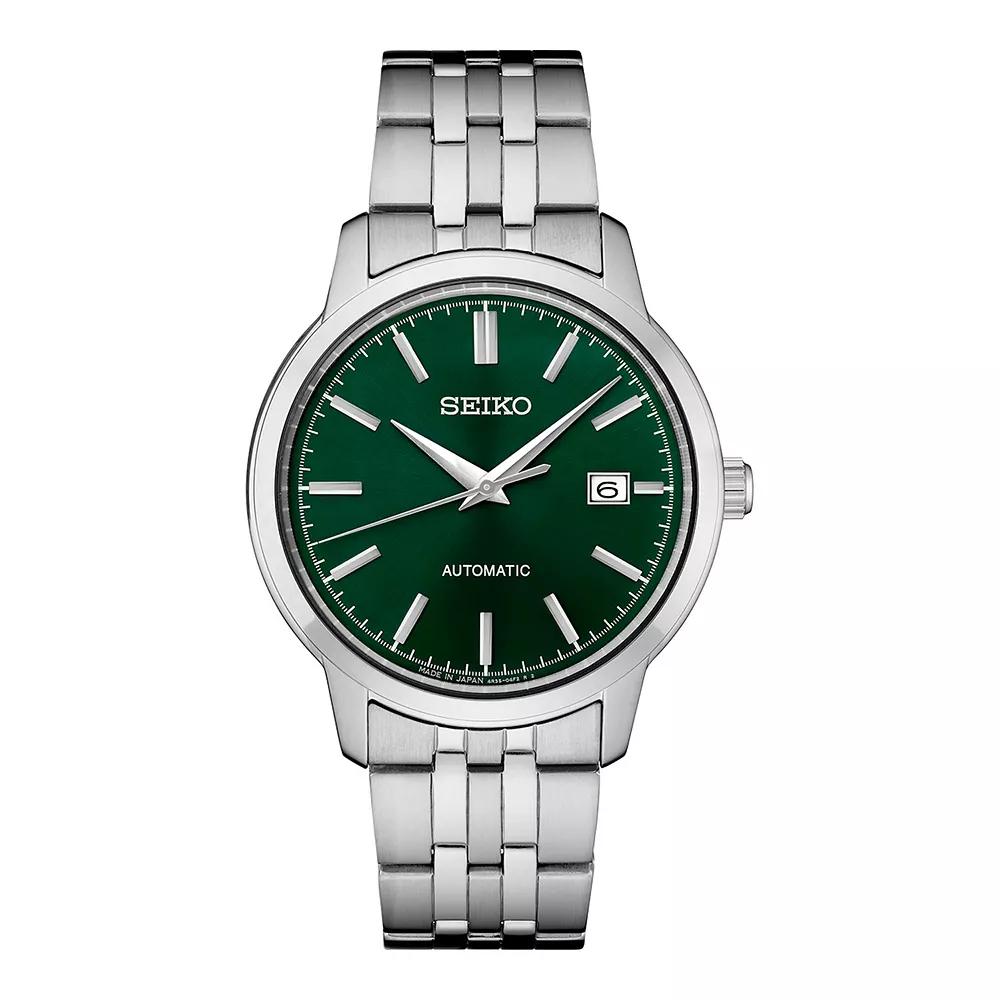 Seiko Essentials Men's Stainless Steel Green Dial Automatic Watch,  Product Image