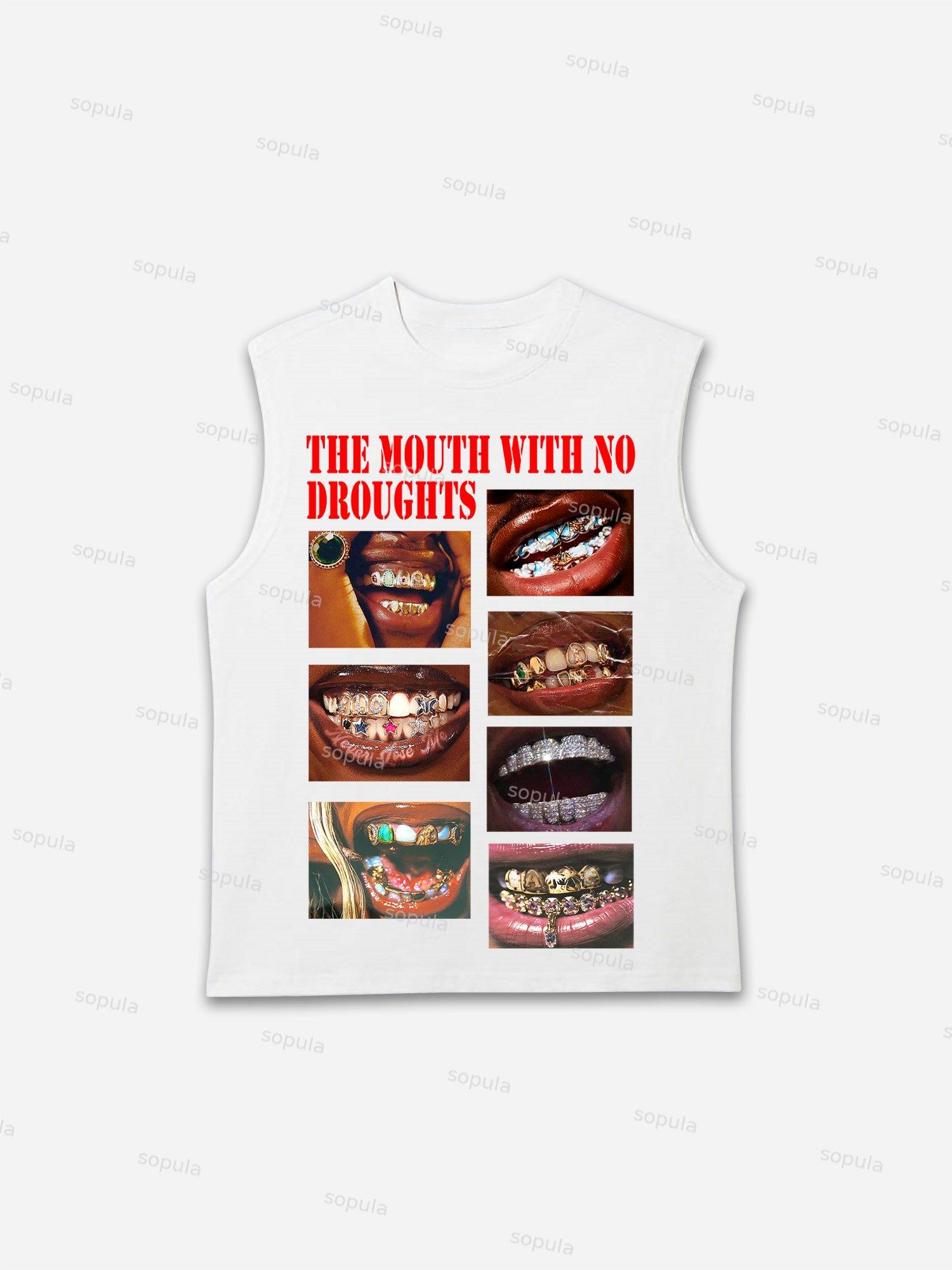The Mouth with No Droughts Graphic Cotton Men's Sleeveless Shirt Tank Top Product Image