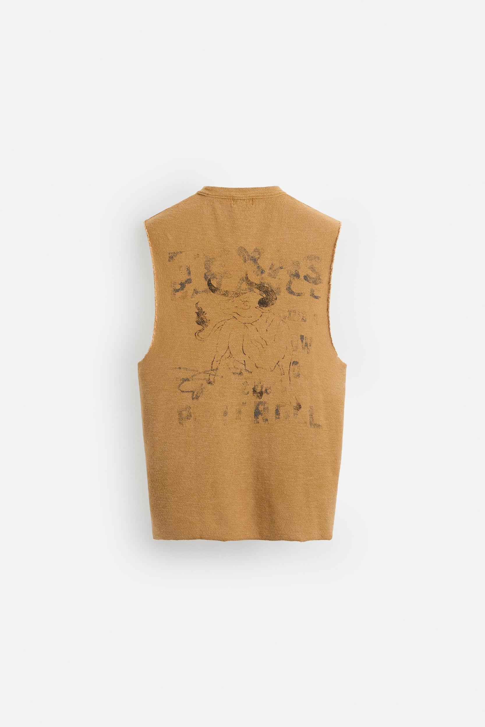 WASHED KNIT PRINT T-SHIRT Product Image