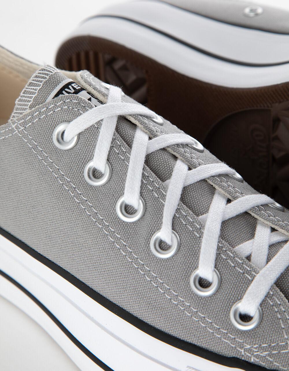 CONVERSE Chuck Taylor All Star Lift Platform Womens Low Top Shoes - GRAY Product Image