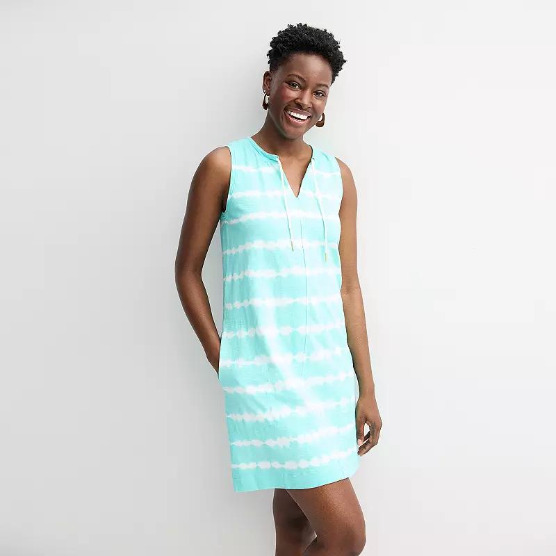Womens Sonoma Goods For Life Easy Knit Tank Dress Blue Shabori Dye Product Image
