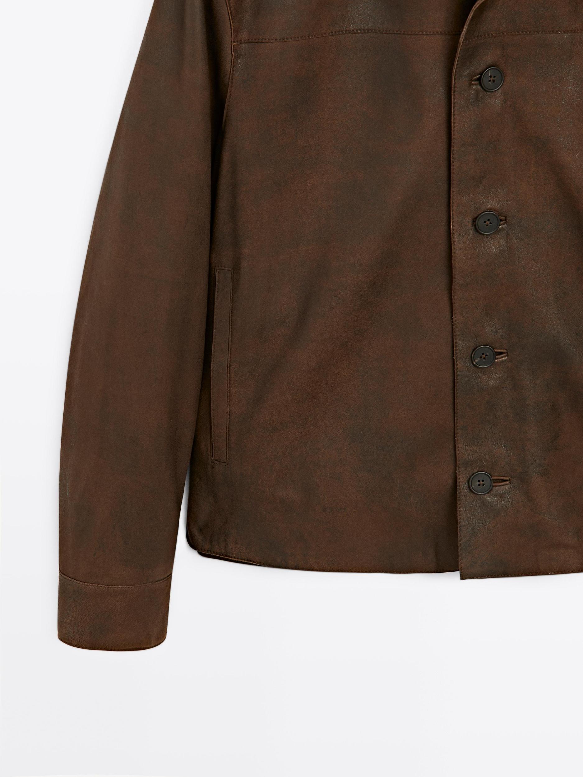 Suede finish sheepskin jacket Product Image