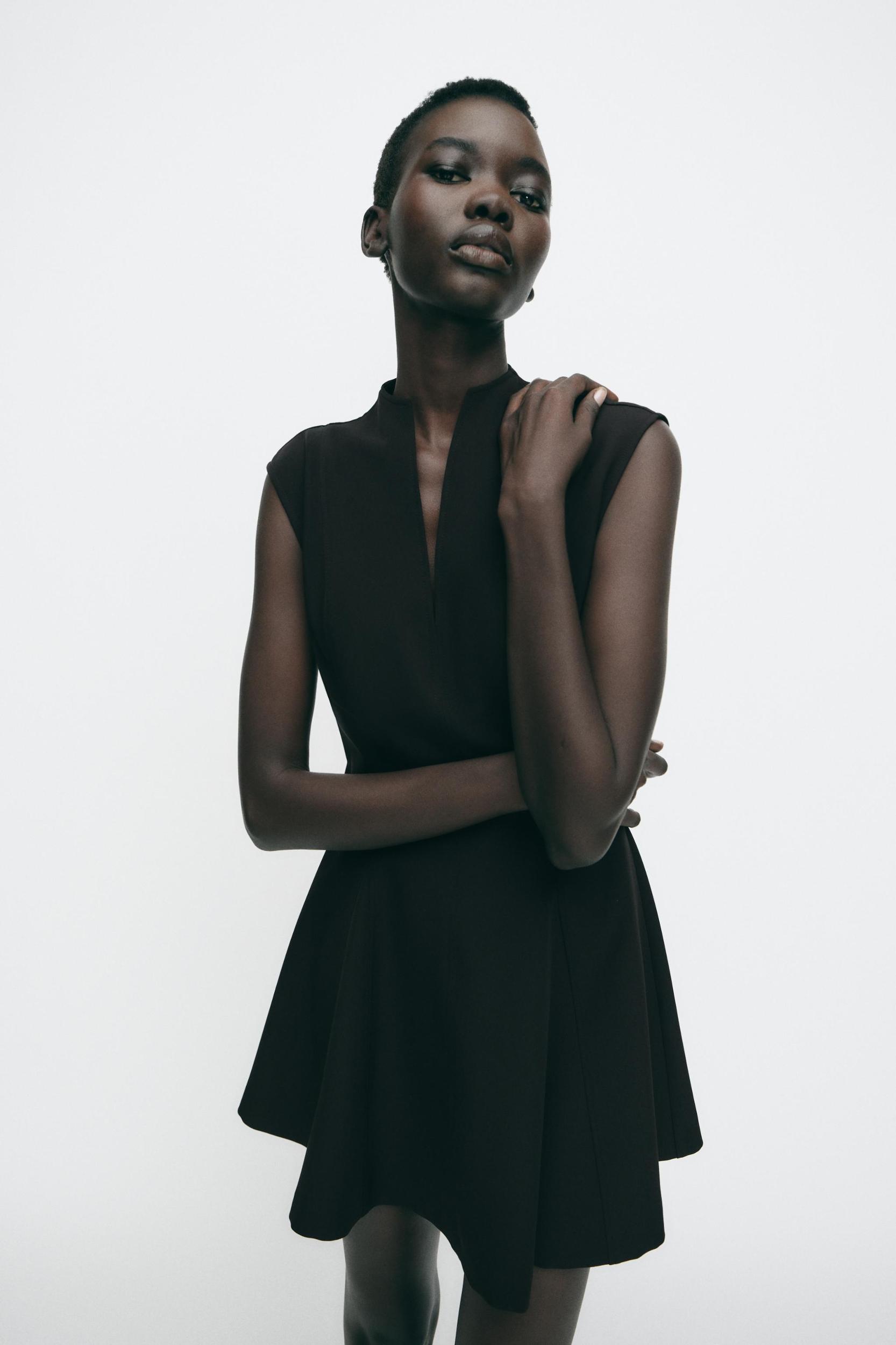 SLEEVELESS CREPE MINI DRESS Product Image