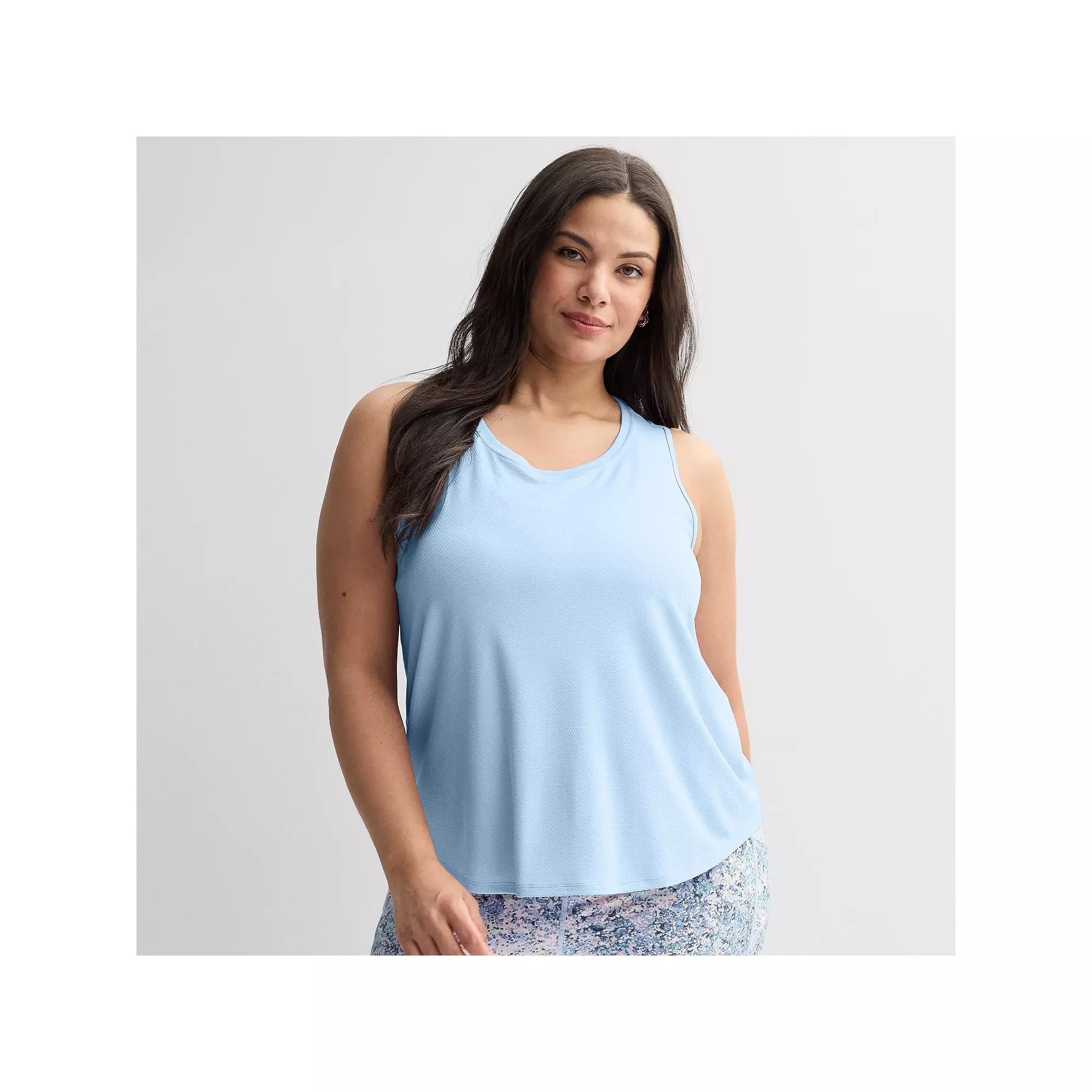 Plus Size Tek Gear Mesh Racer Back Tank, Womens Product Image