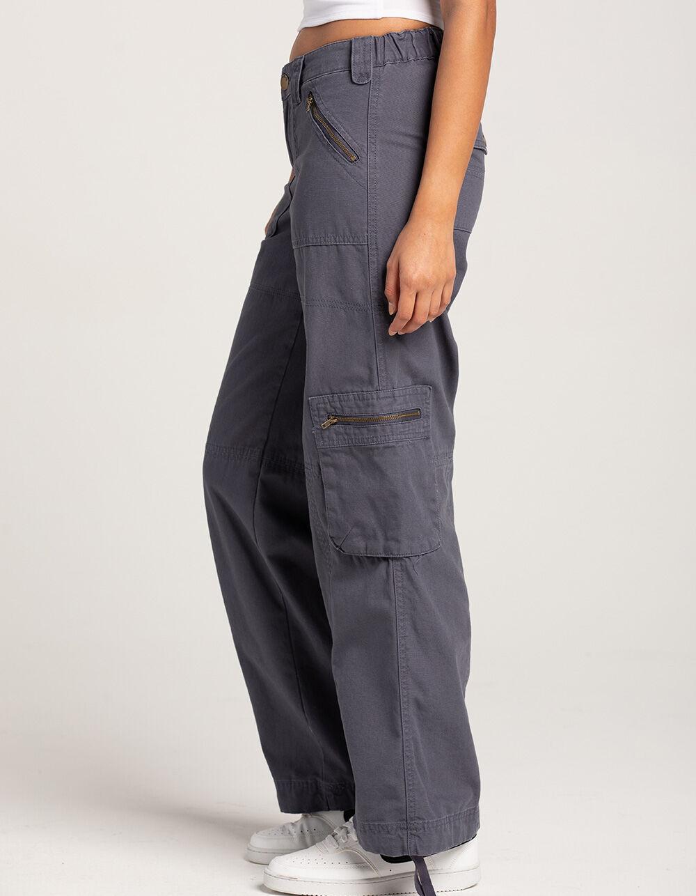 RSQ Womens Low Rise Overdye Cargo Zipper Pants - FADED NAVY Product Image