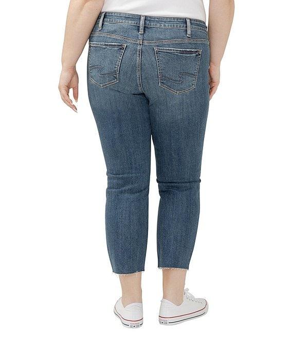 Silver Jeans Co. Plus Size Elyse Ankle Straight Frayed Hem Jeans Product Image
