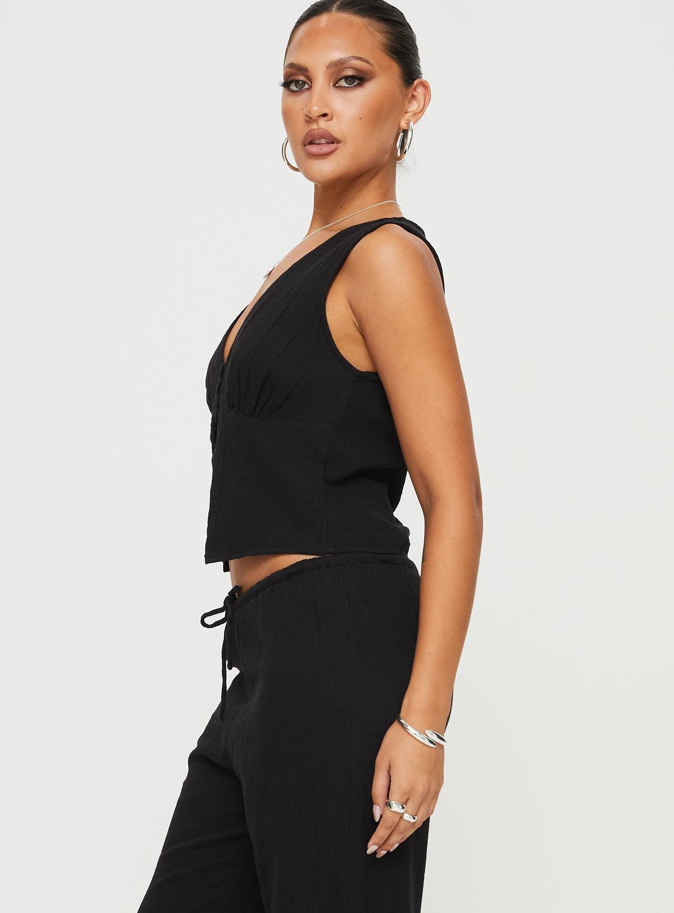 Momo Vest Top Black Product Image