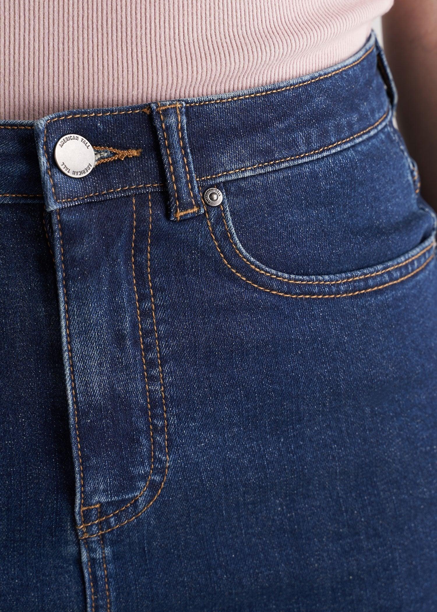 Classic Women's Tall Denim Skirt in Washed Indigo Blue Product Image