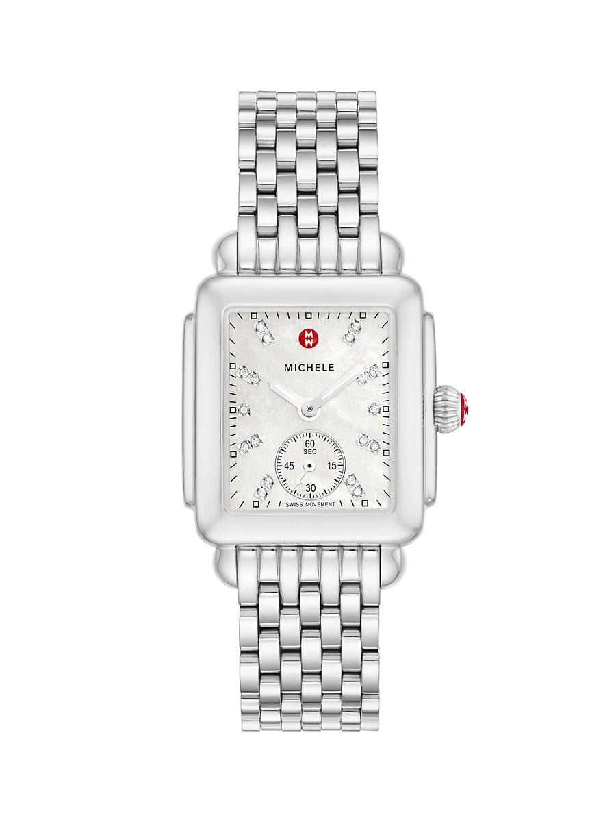 Womens Deco Mid Stainless Steel & 0.57 TCW Diamond Bracelet Watch Product Image