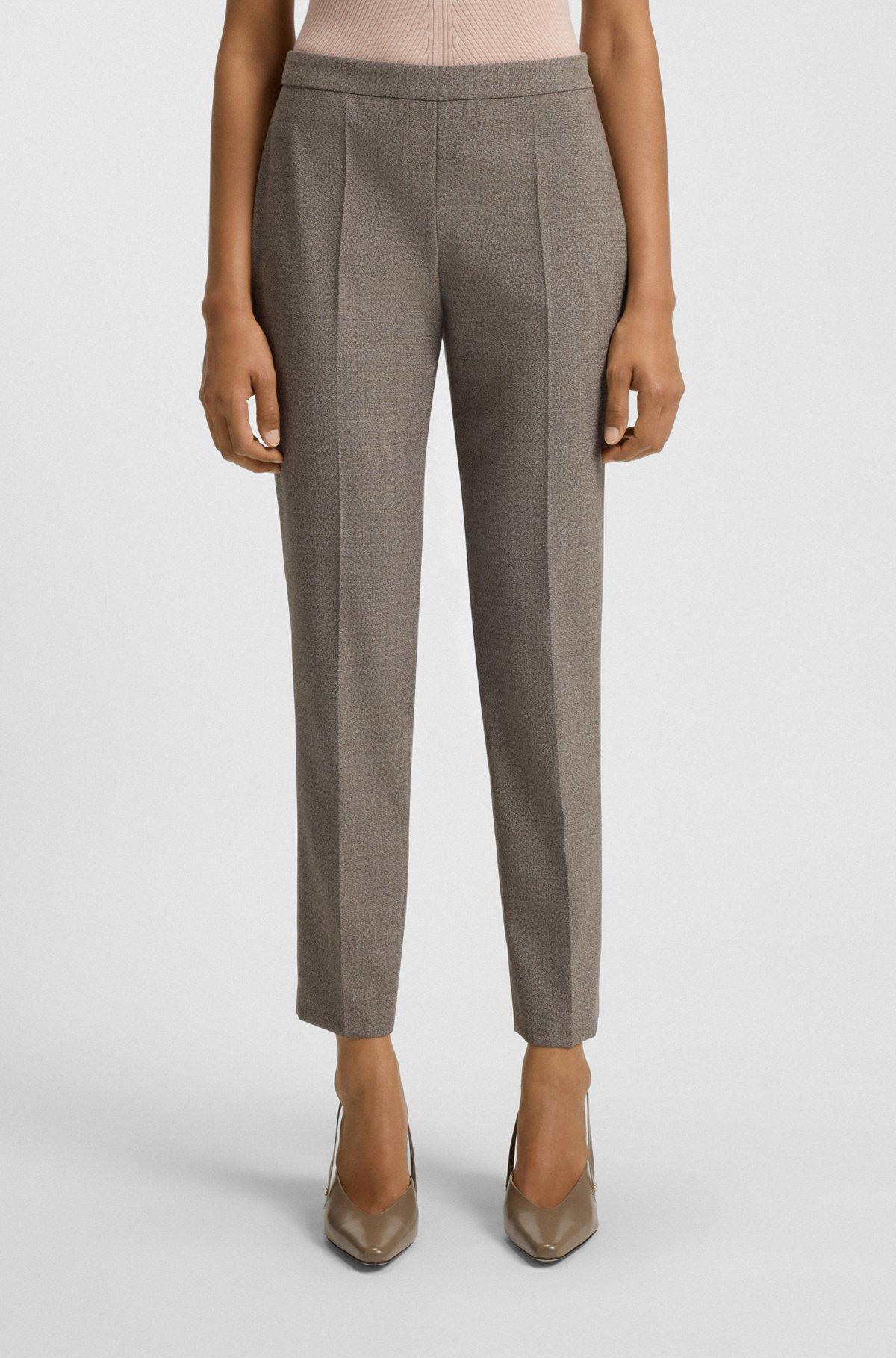 Regular-fit pants in a micro-pattern wool blend Product Image