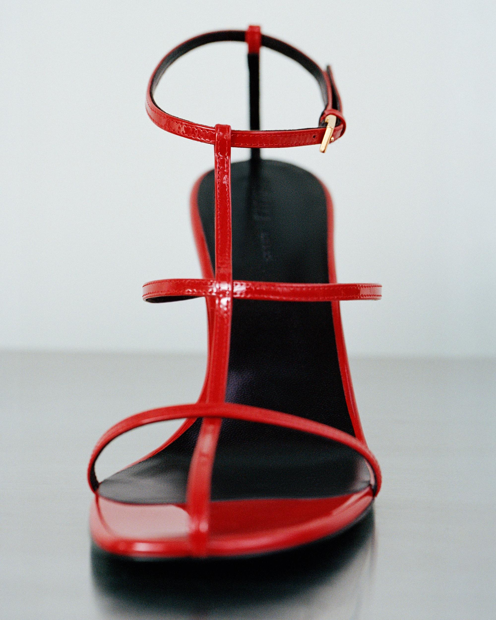 Cage Sandal in Fire Red Patent Leather Product Image