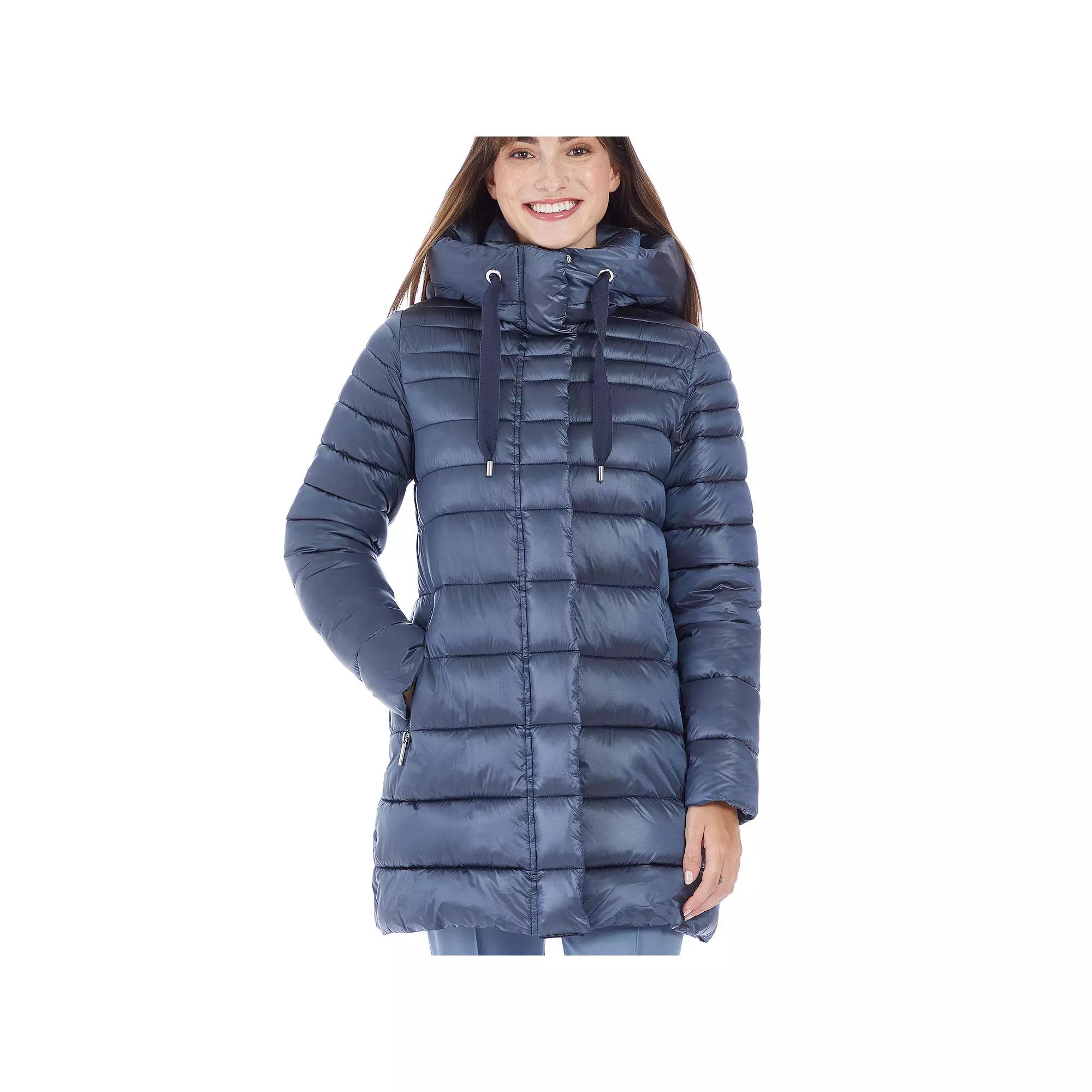 Women's Nine West Lightweight Puffer Jacket, Size: Small, Blue Silver Product Image
