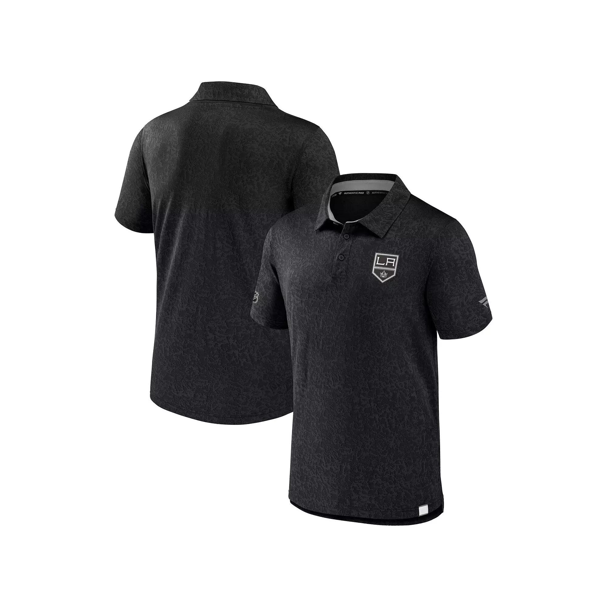 Men's Fanatics Branded Black Los Angeles Kings Authentic Pro Jacquard Polo,  Product Image