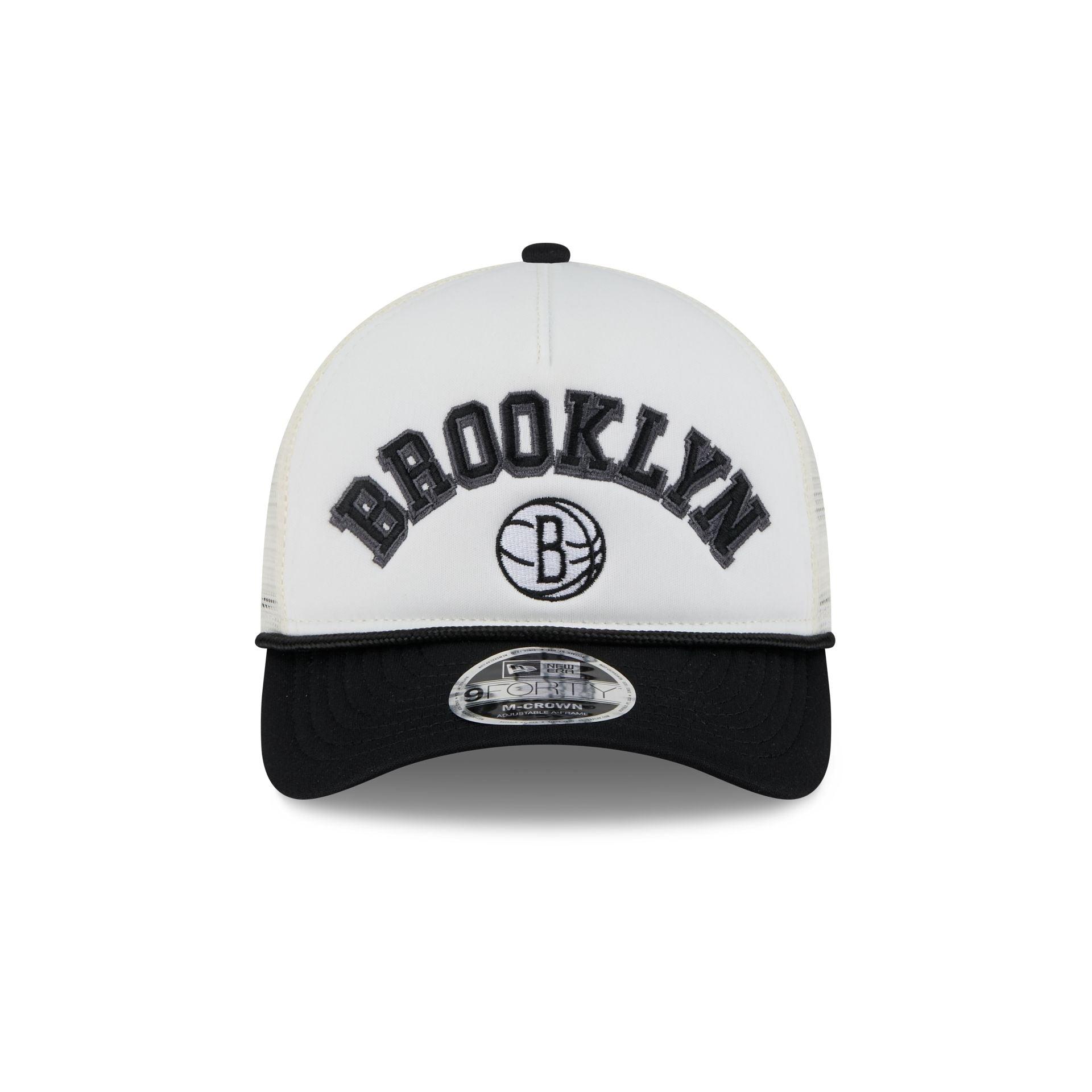 Brooklyn Nets Chrome Arch 9FORTY M-Crown A-Frame Trucker Hat Male Product Image
