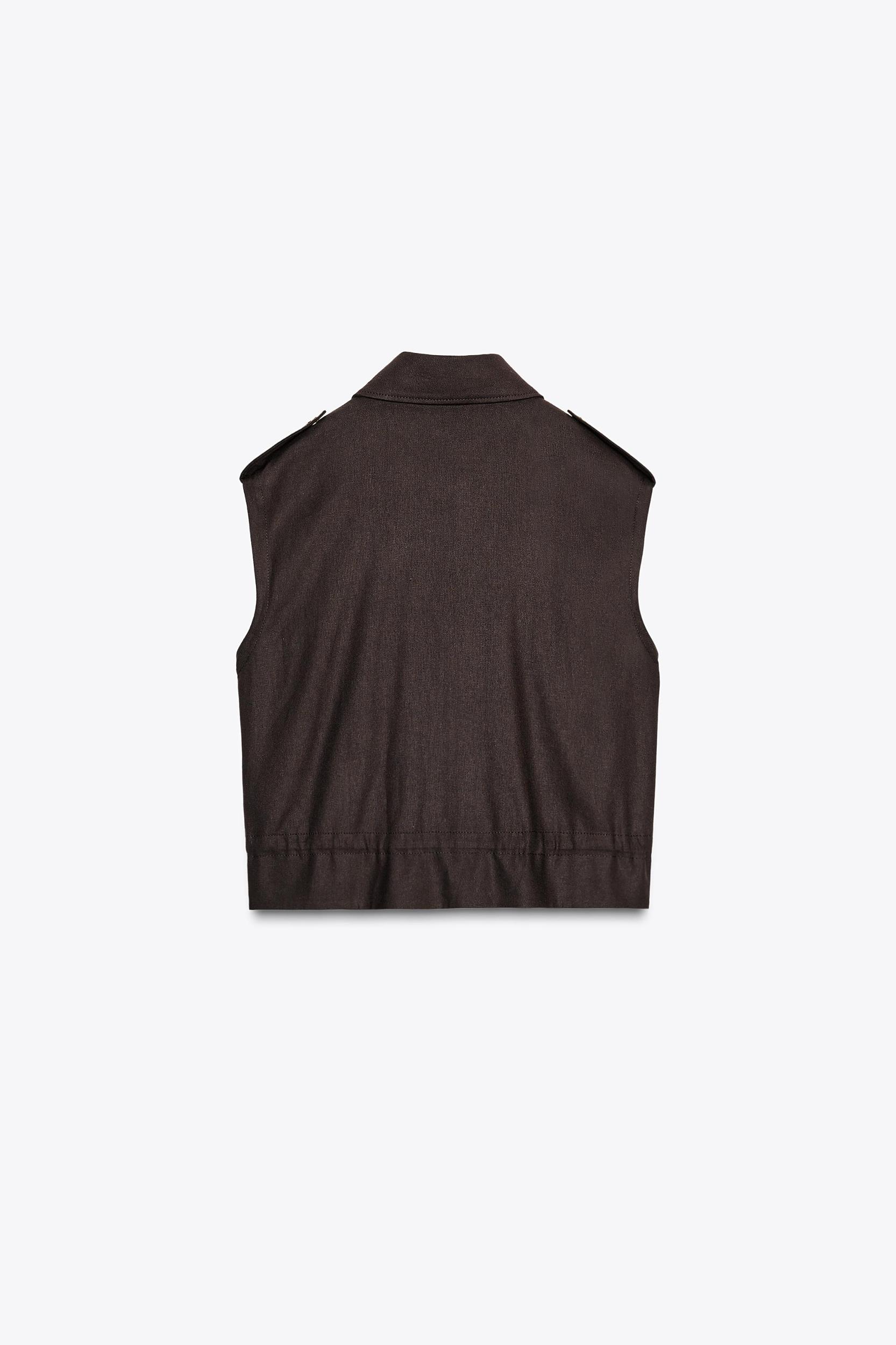 LINEN CARGO VEST Product Image