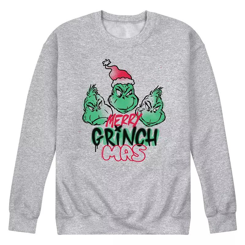 Men's Dr. Seuss The Grinch Merry Grinchmas Fleece Sweatshirt,  Product Image