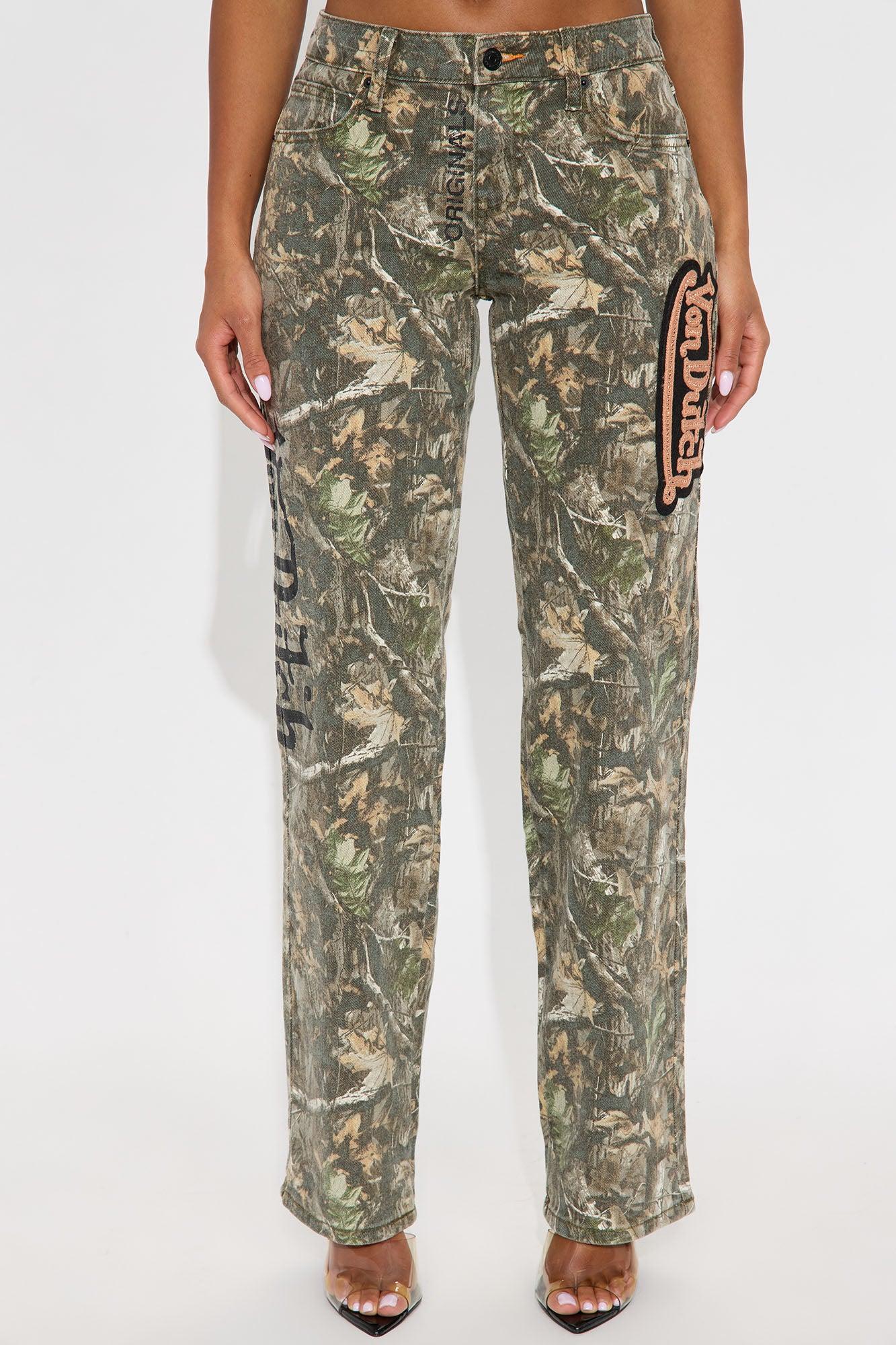 Von Dutch Camo Straight Leg Jeans - Camouflage Female Product Image
