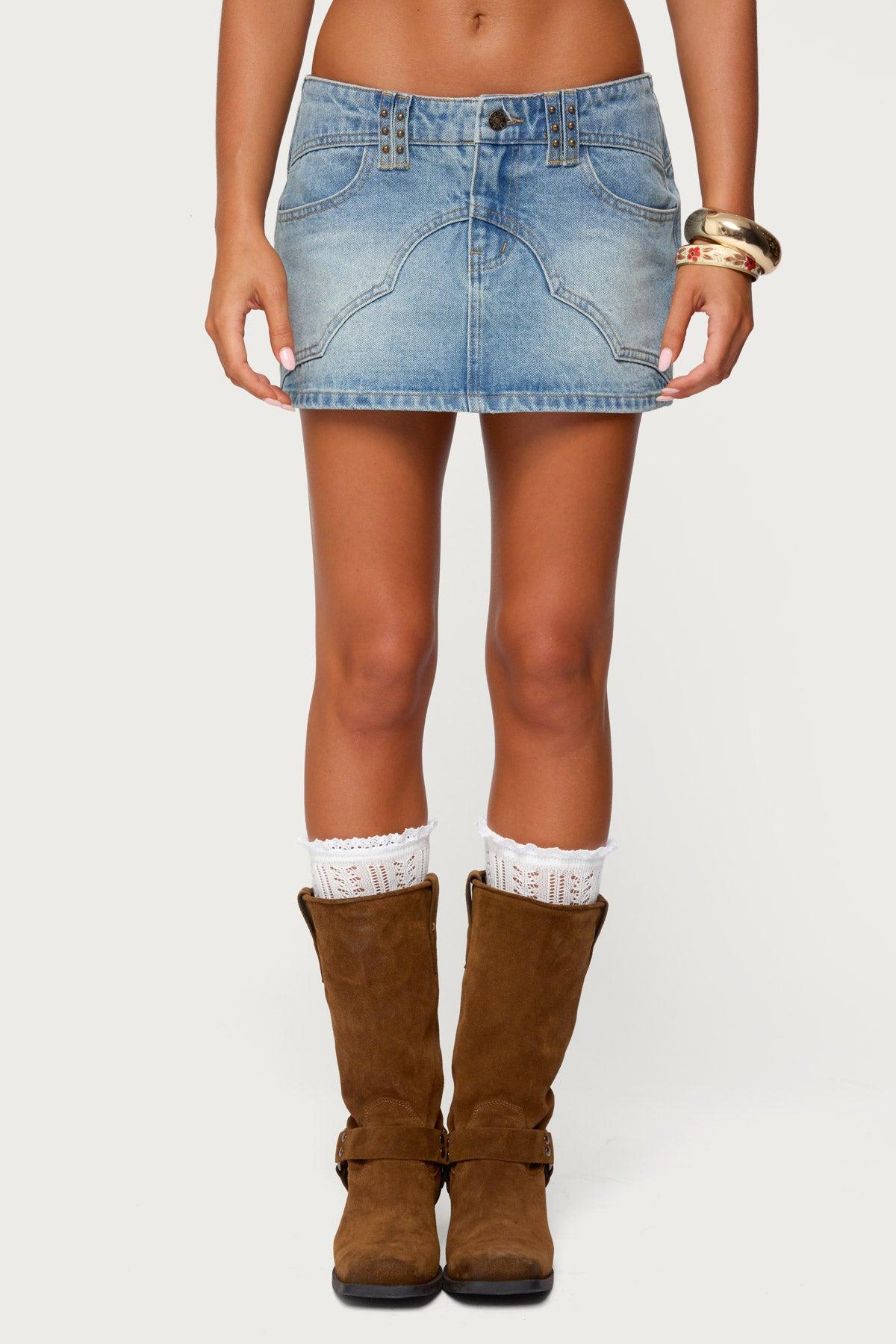 Tory Western Denim Mini Skirt Product Image
