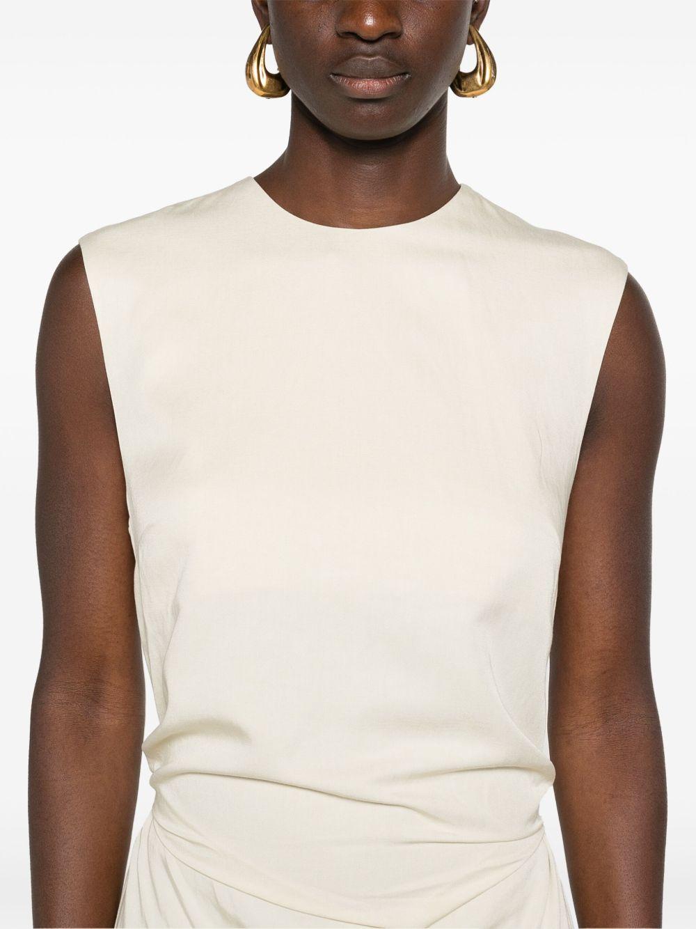 tie-waist sleeveless midi dress Product Image