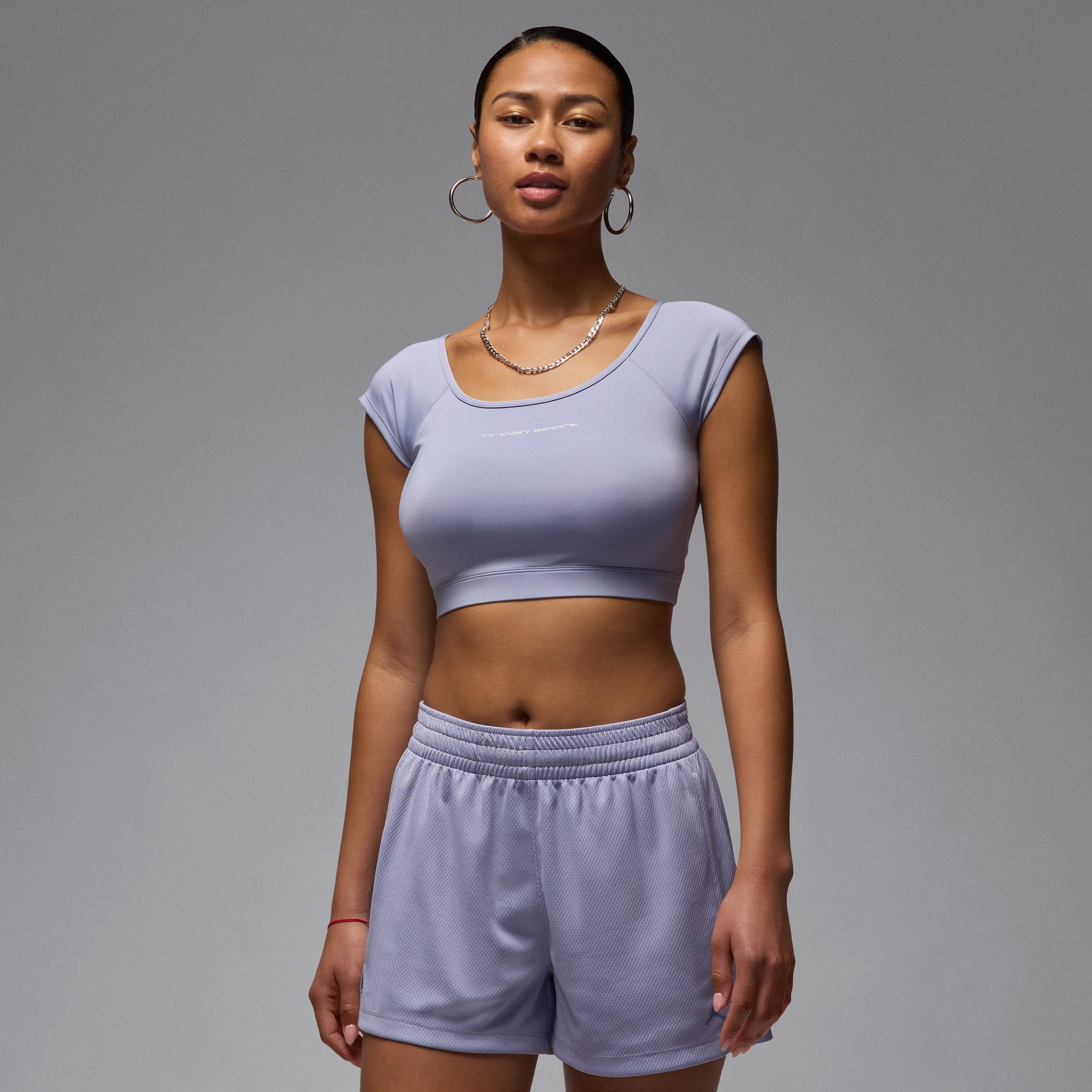 Womens Jordan Sport Short-Sleeve Knit Crop Top | HJ0070-519 Product Image